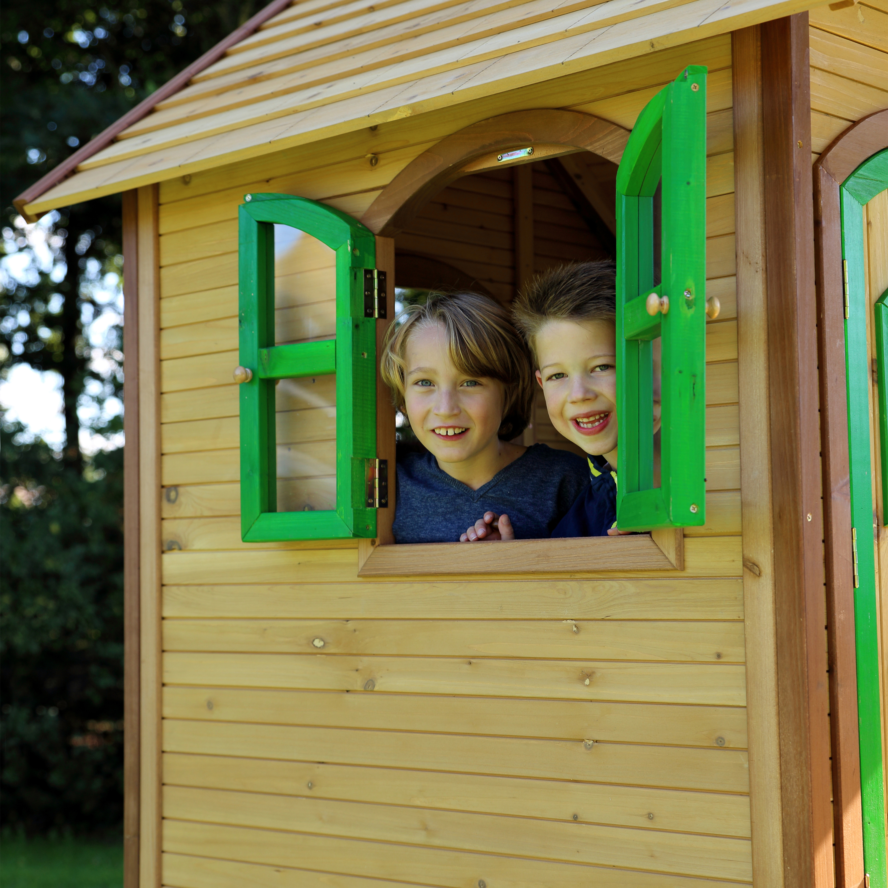AXI Laura Playhouse Brown/green - Blue Slide