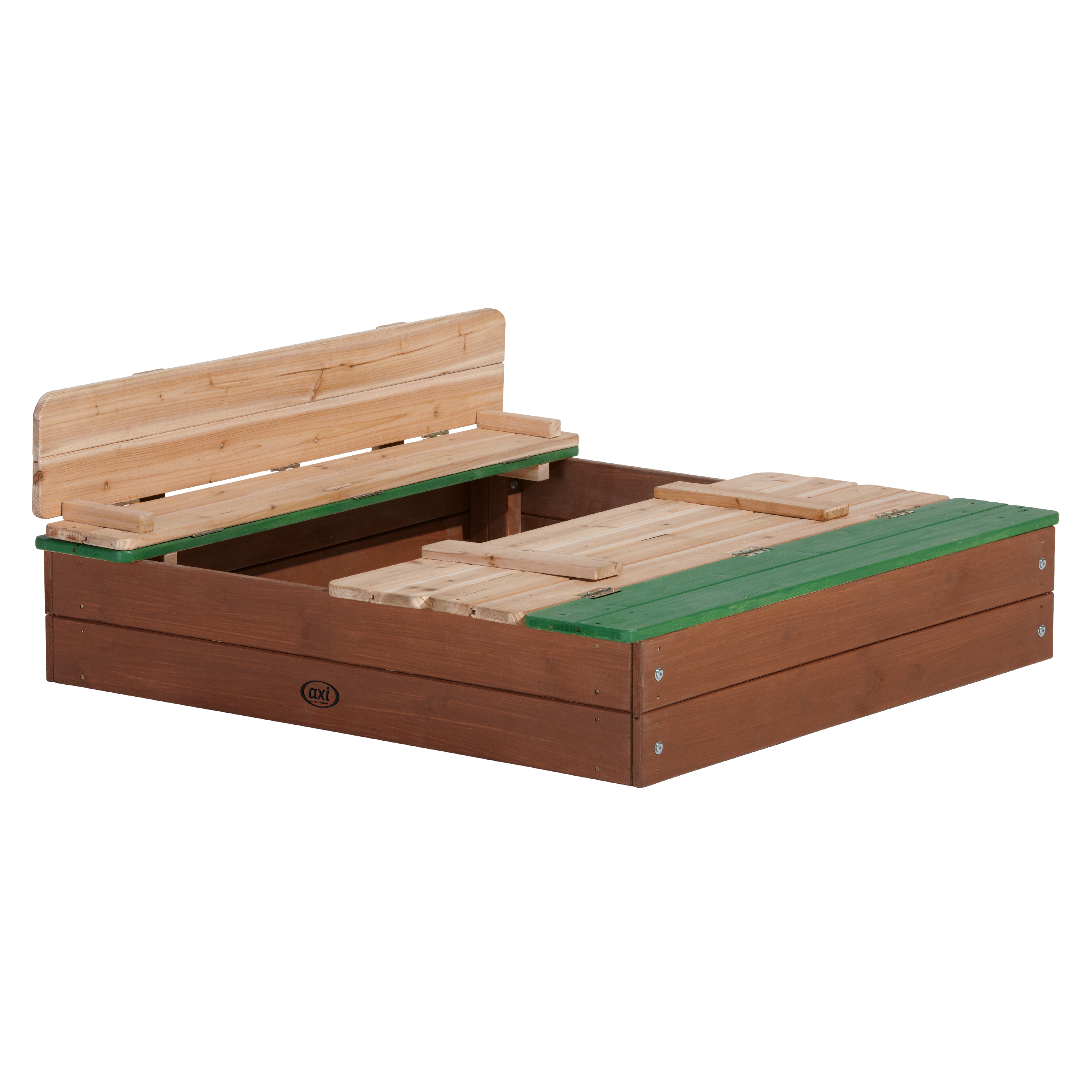 AXI Ella Sandbox with Benches - 100 x 95 cm - Brown/Green