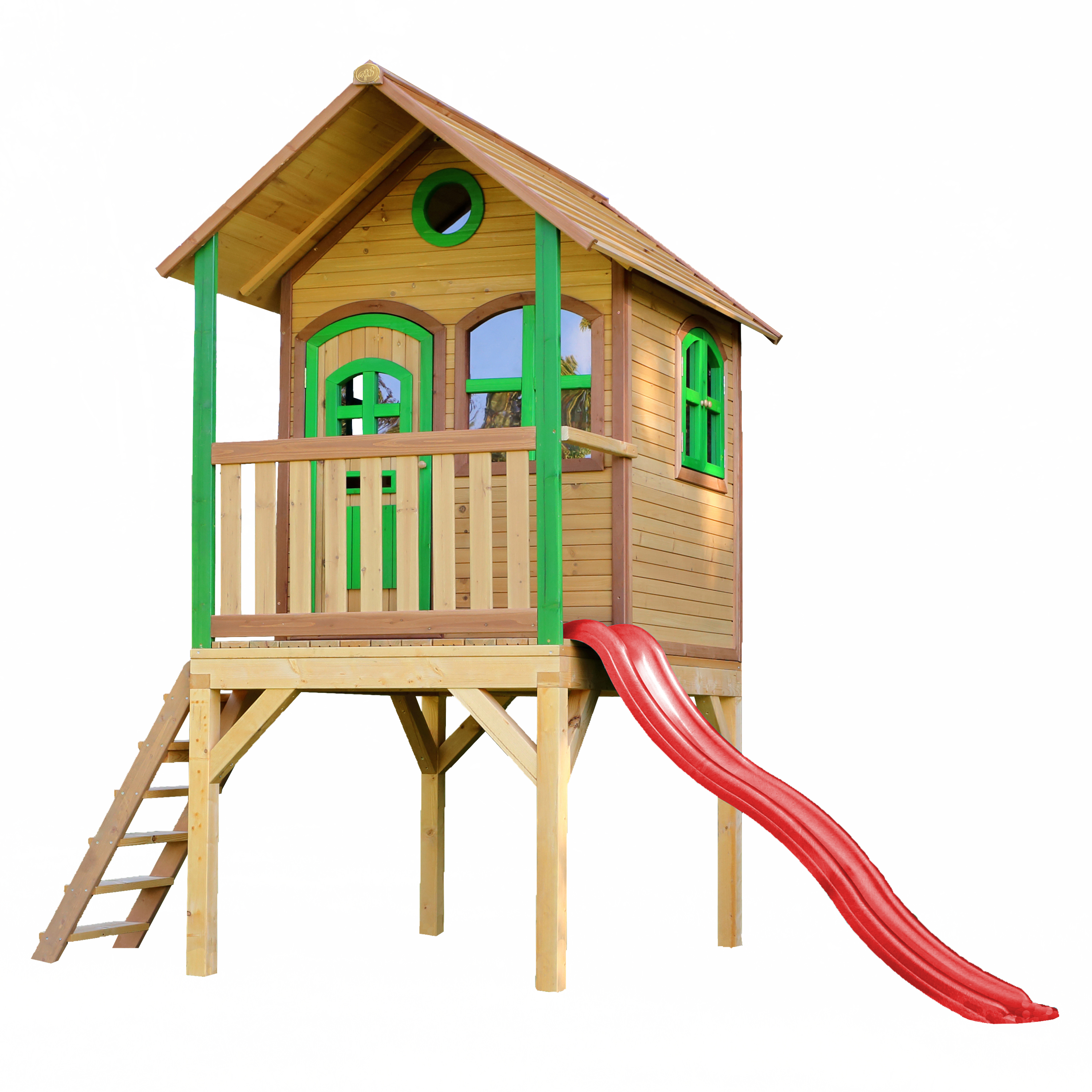 AXI Laura Playhouse Brown/green - Red Slide 