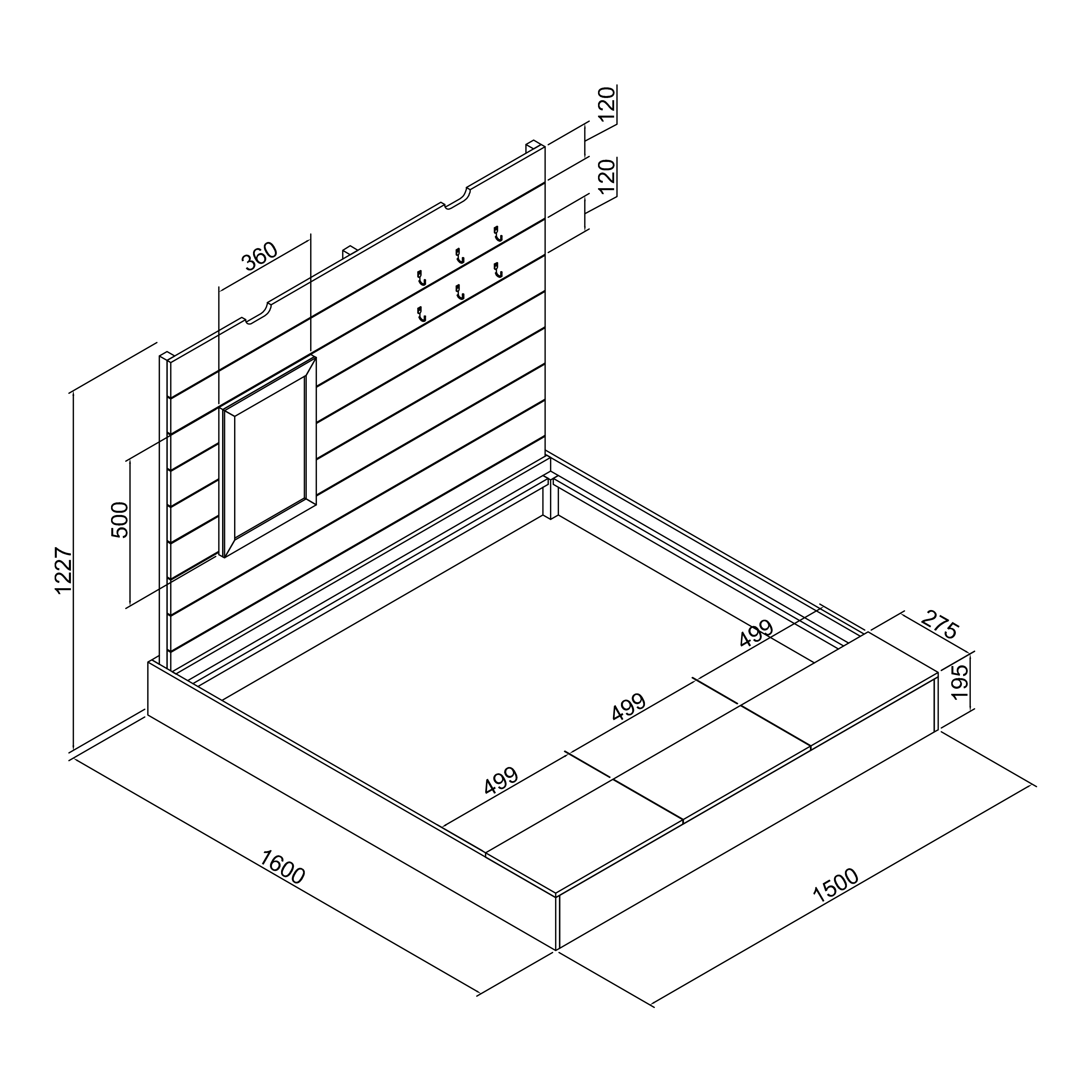 AXI Mandy Sandlåda XXL 160 x 151 cm med Förvaring och Lock - Antracit/Brun