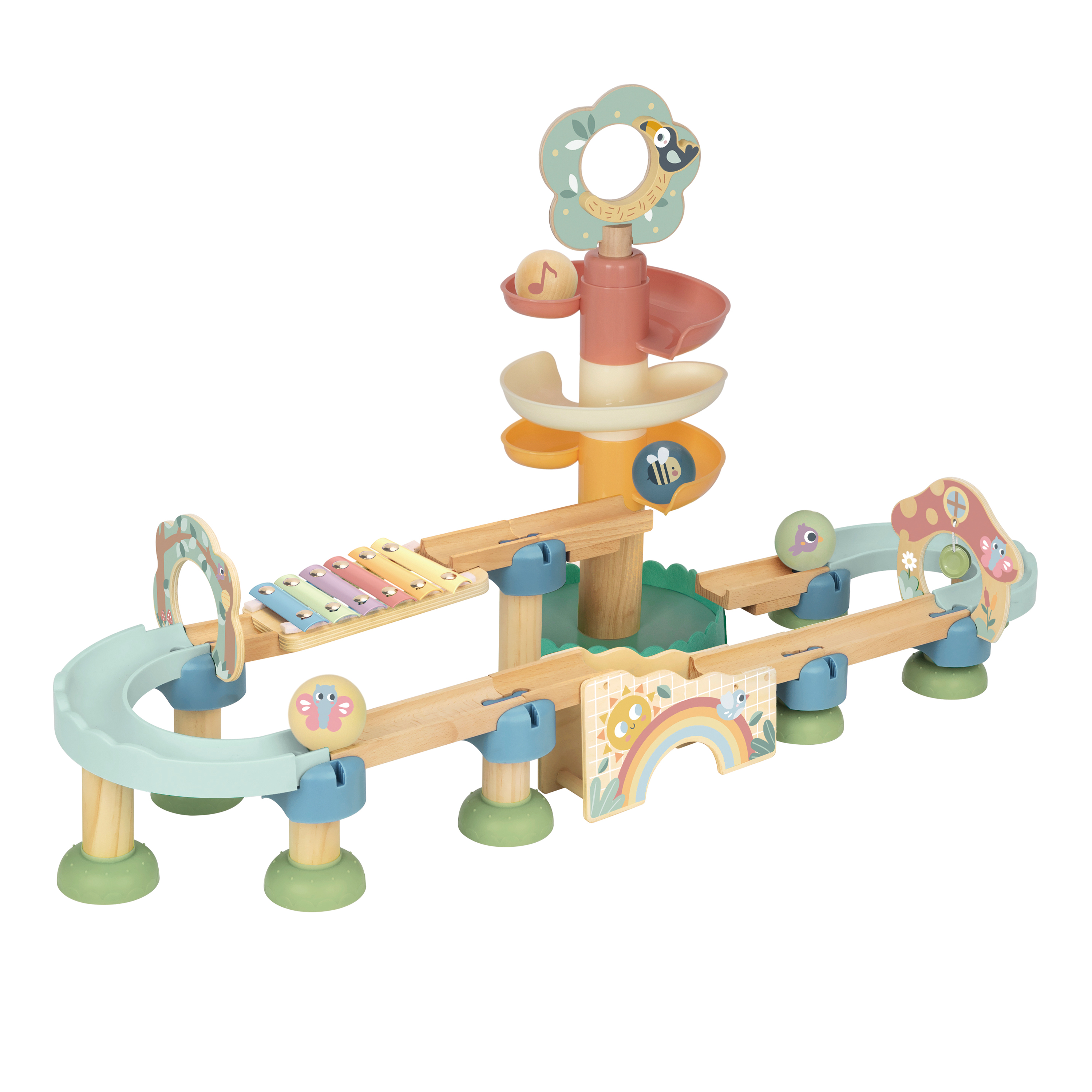 Tooky Toy Kulbana i trä för barn - Pastell