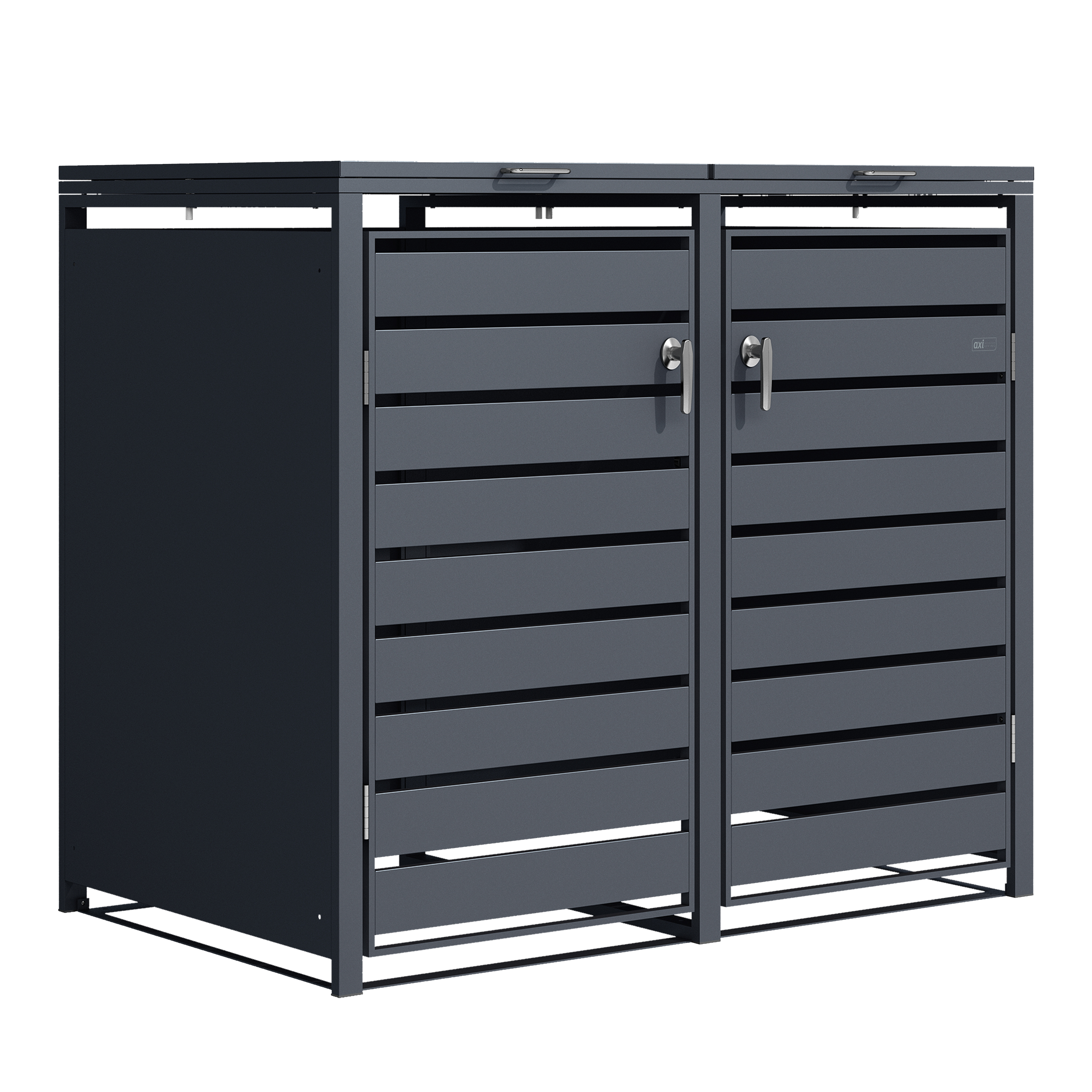 AXI Lucas Metal Garbage Bin Shed - 2 Garbage Bins