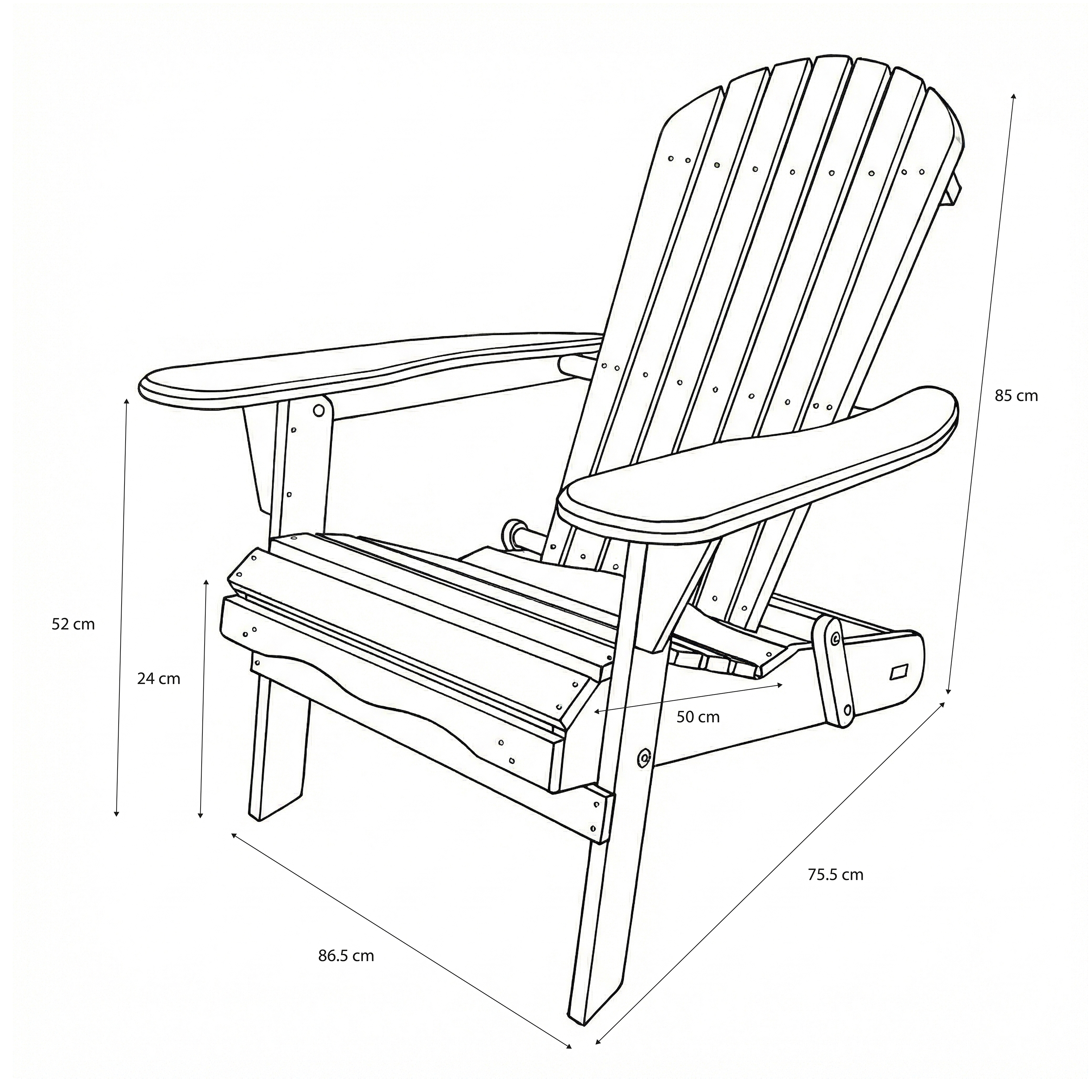 AXI Rosalie Folding Adirondack Chair Coffee Brown