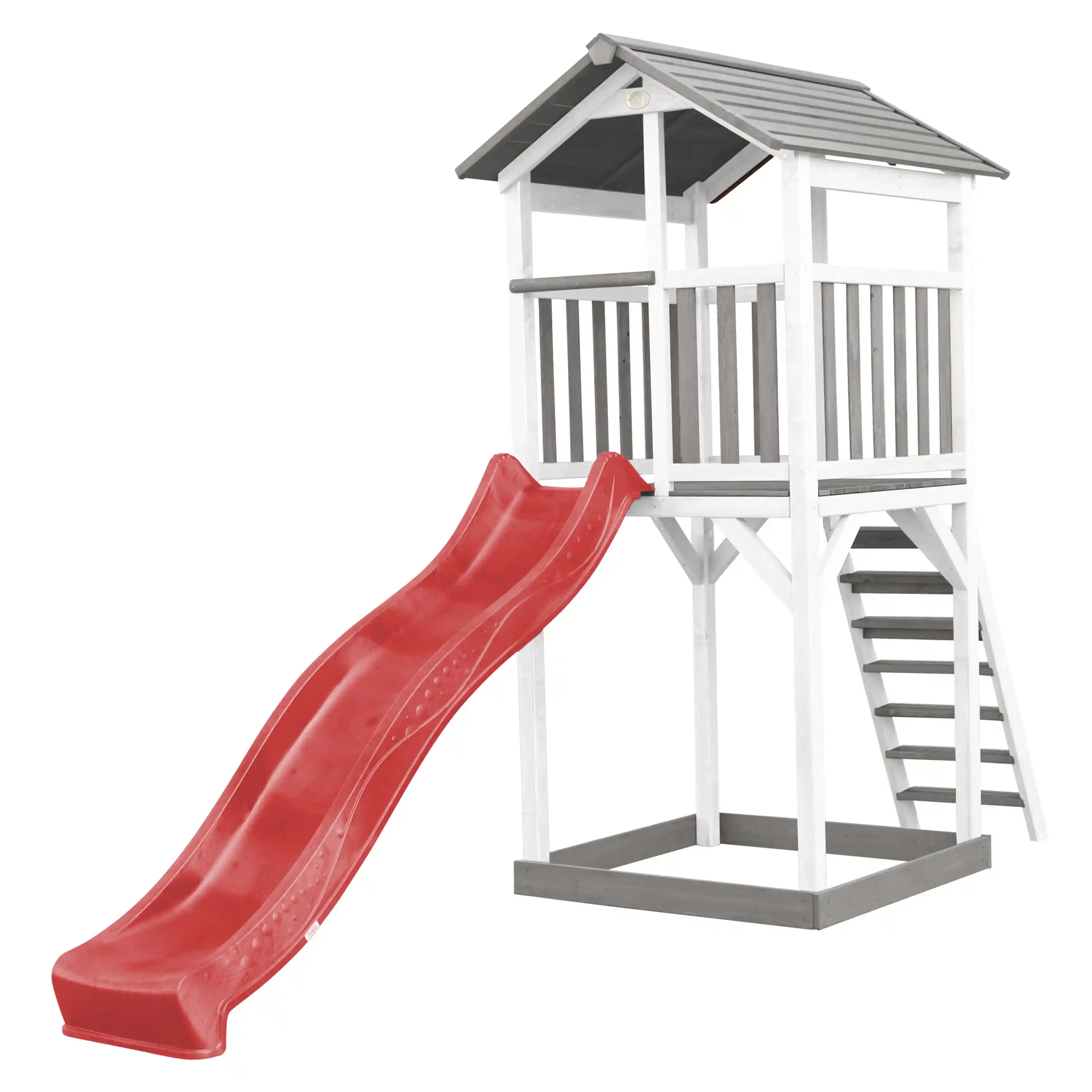 AXI Beach Tower Speeltoren Grijs/wit - Rode Glijbaan