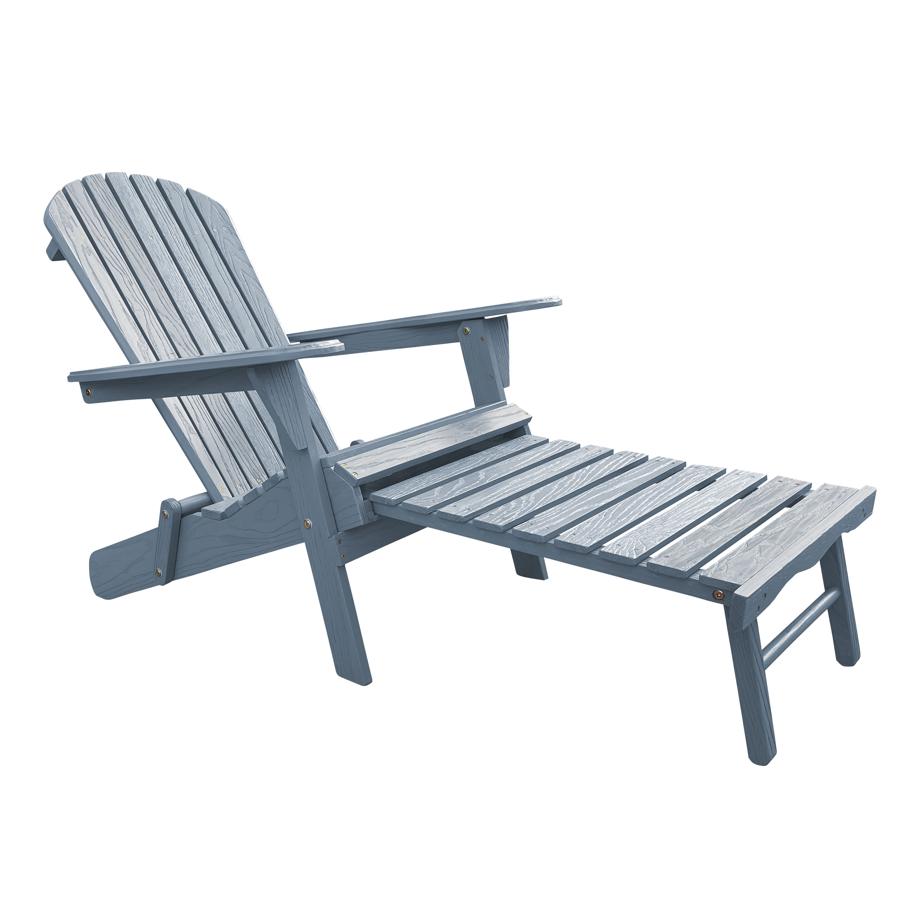 AXI Alexa Folding Adirondack Chair with Footrest Grey