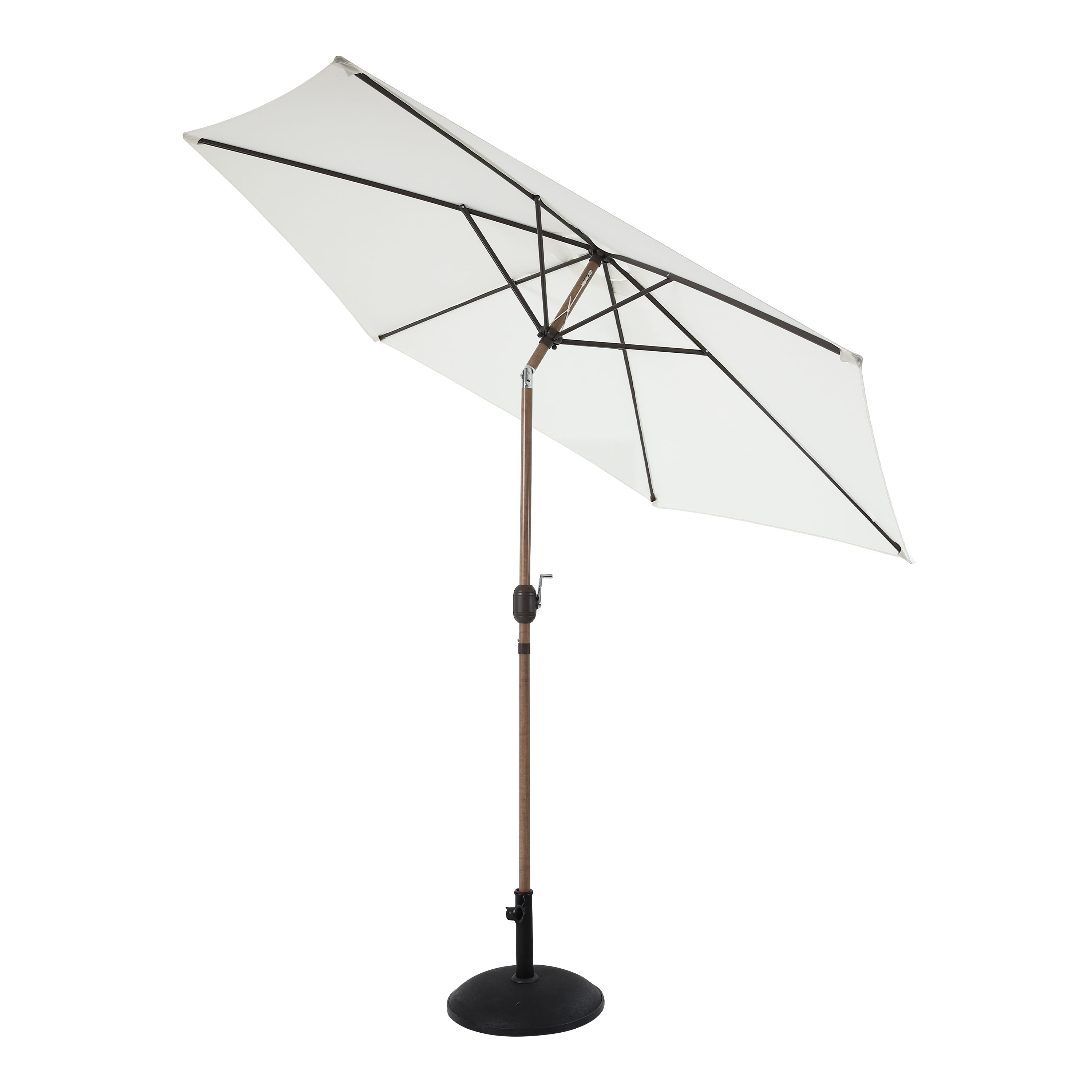 AXI Noor Centre Pole Parasol Ø 300cm incl. parasol base Oak-look/Beige