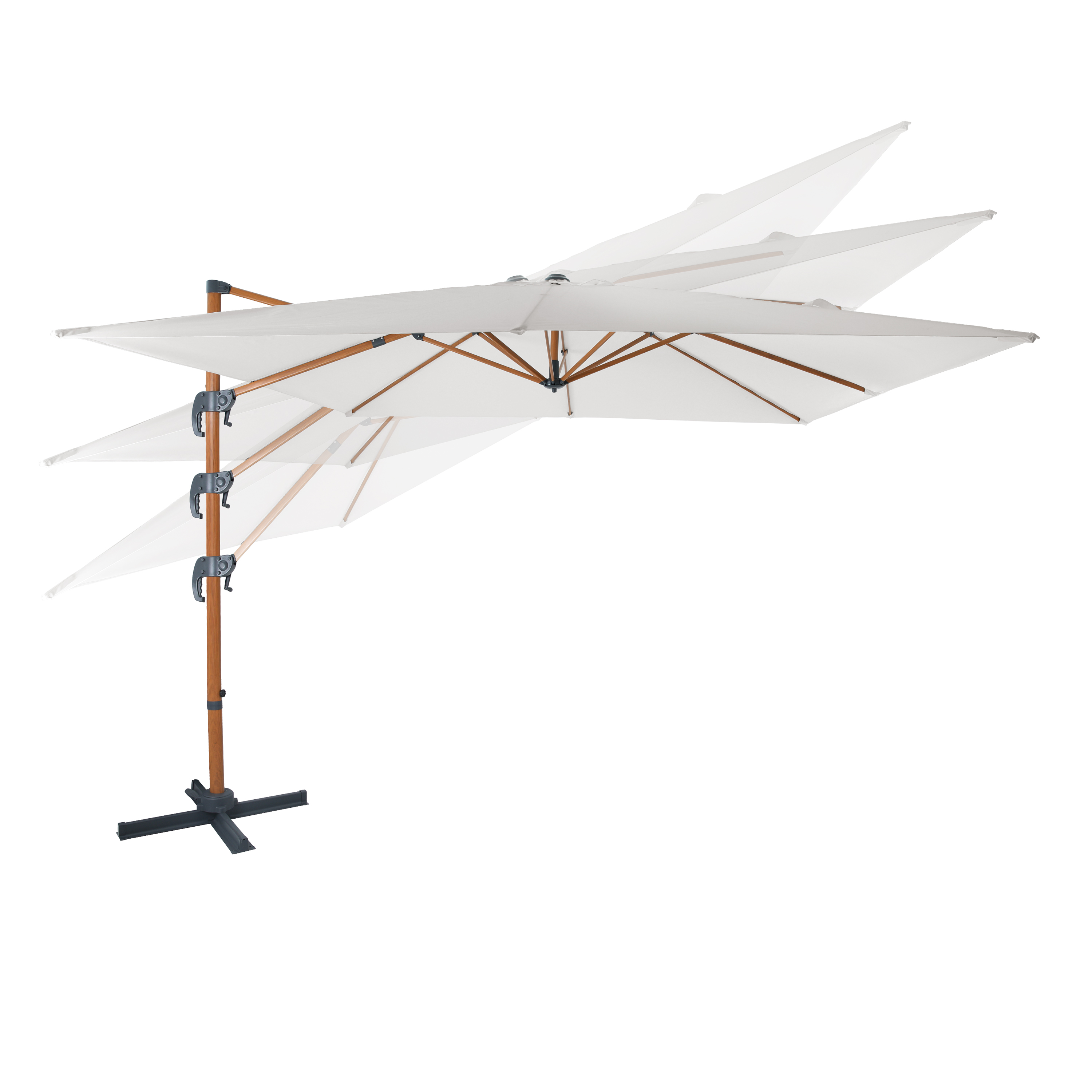 AXI Nima Floating Parasol 300x300 Wood-look/Beige 