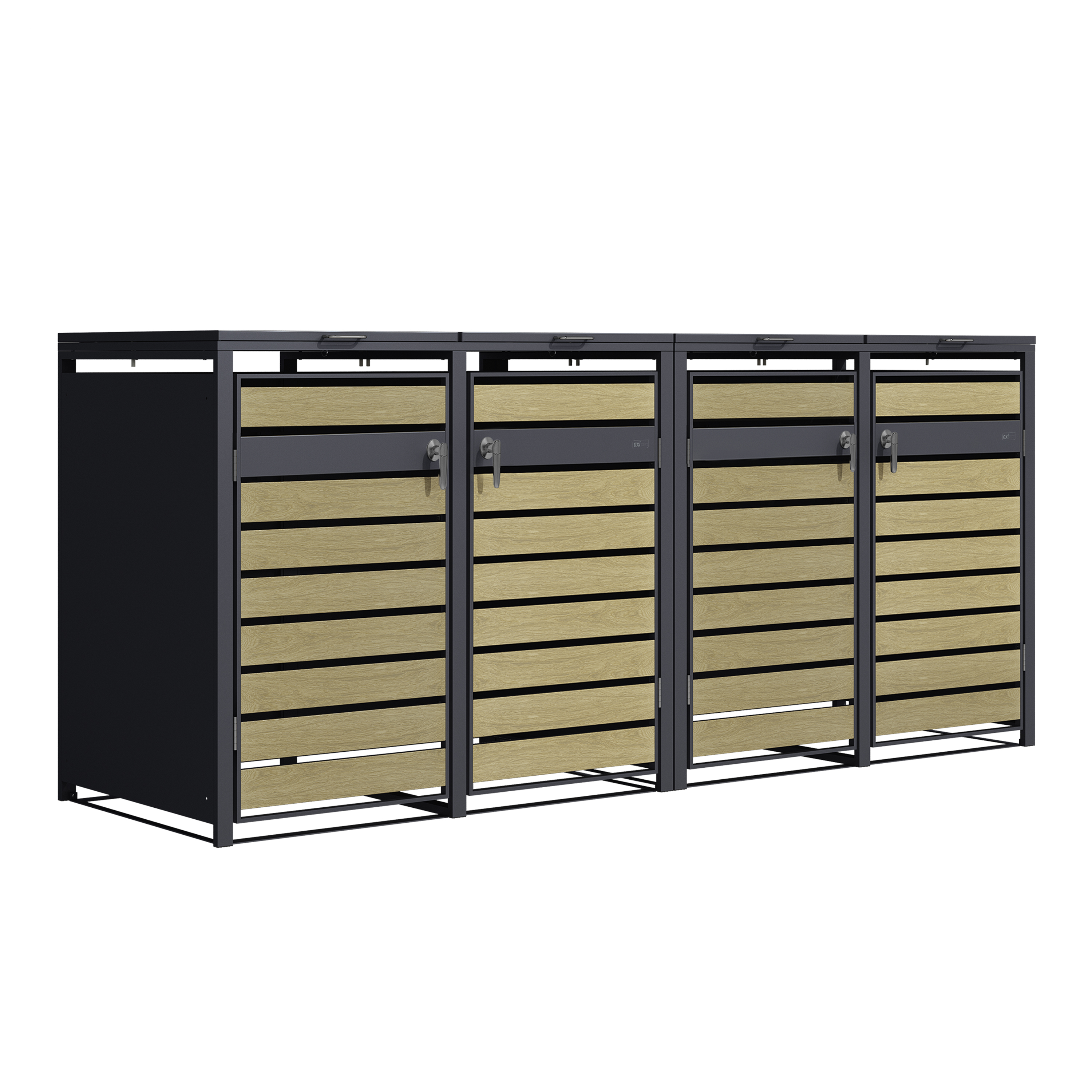 AXI Lucas Containerombouw van Metaal Antraciet/Houtlook - 4 containers