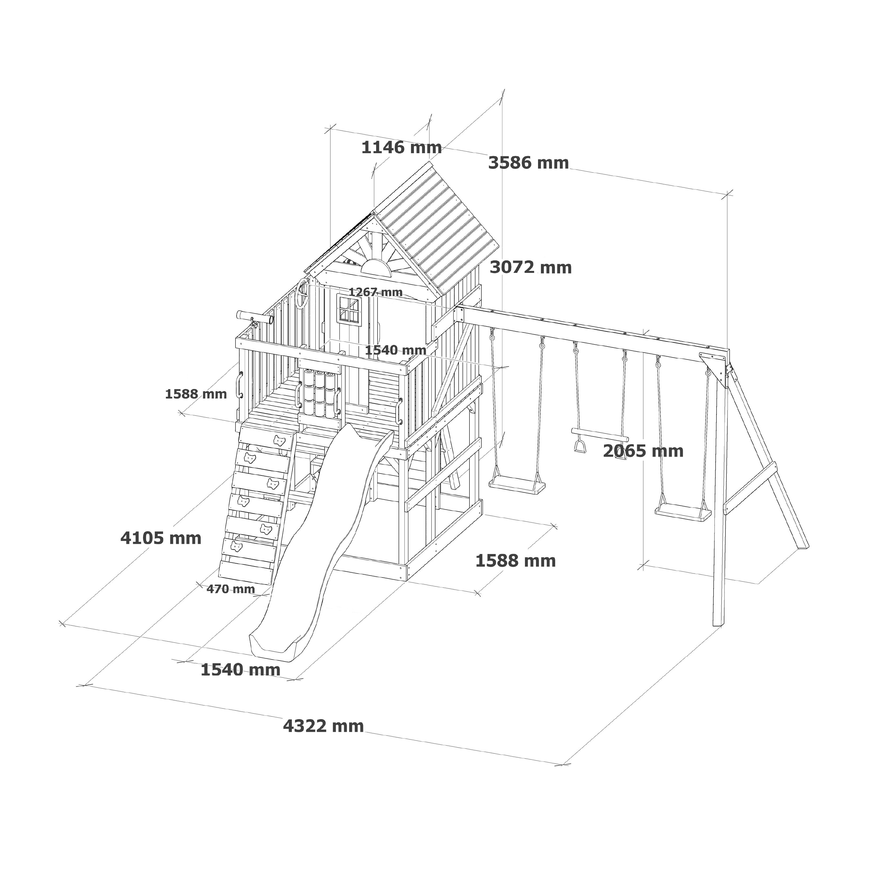 AXI Jack Climbing Frame with Double Swing and Trapeze – Green Slide