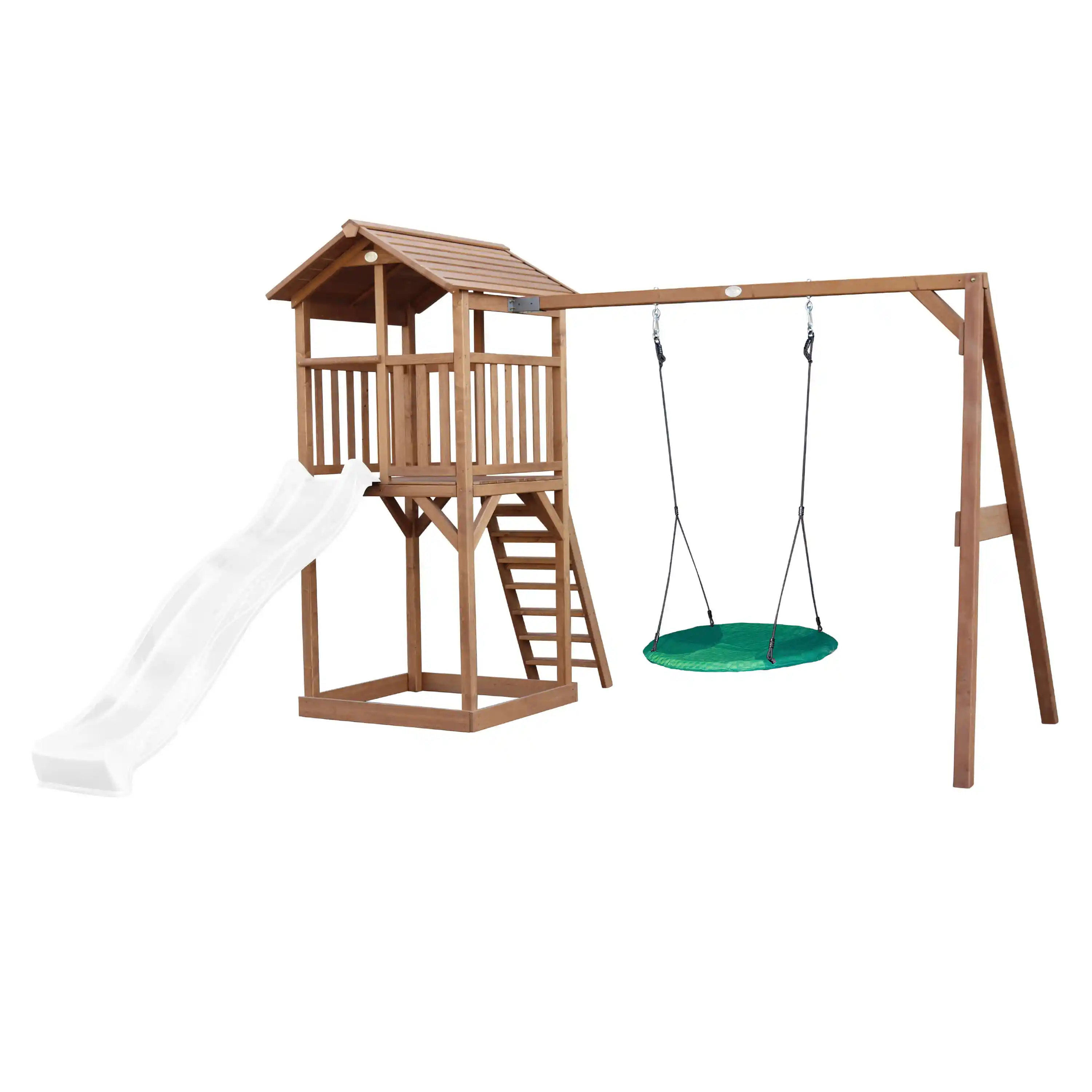 AXI Beach Tower Speeltoren met Summer Nestschommel Bruin - Witte Glijbaan