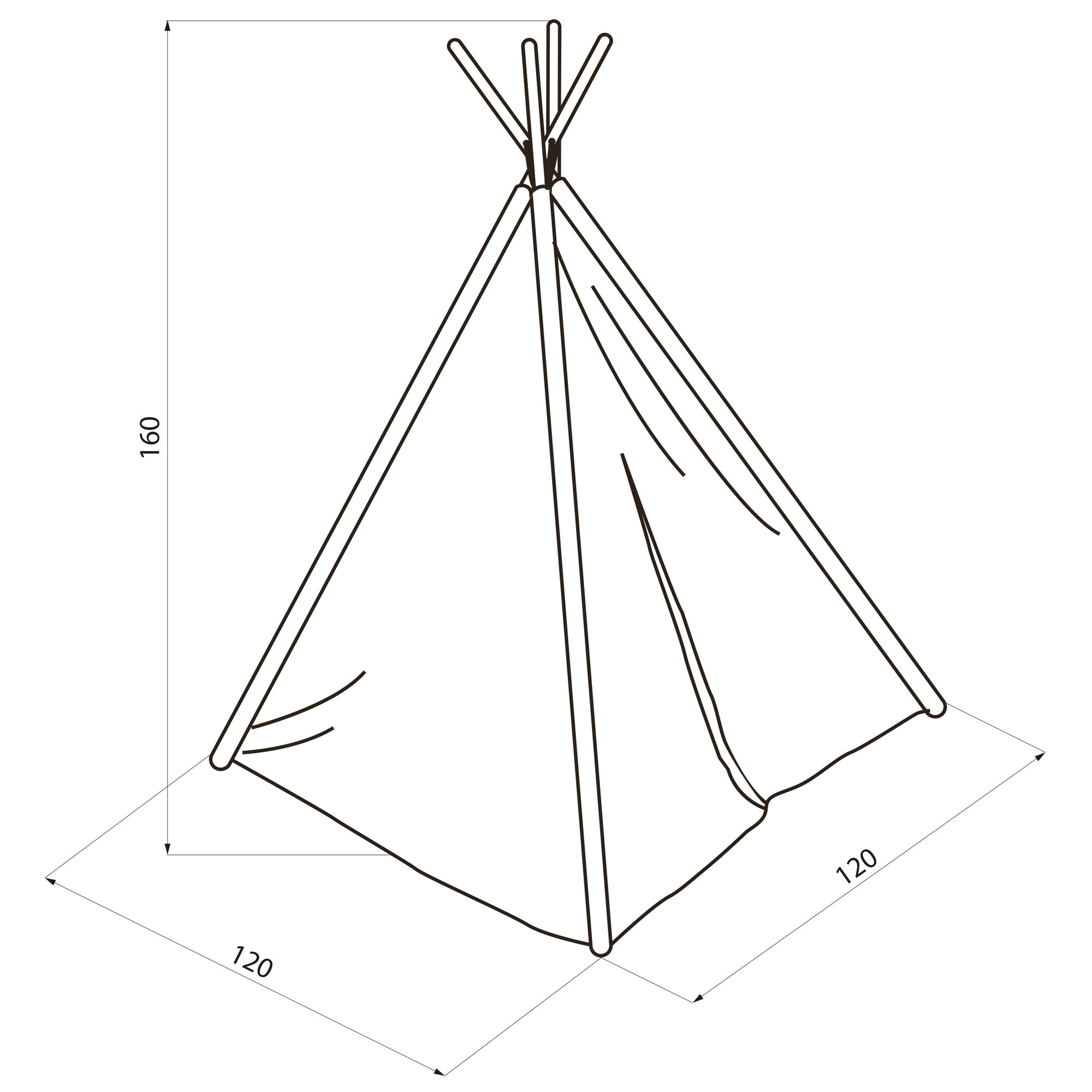 Sunny Wereldkaart Tipi Tent Multikleur-8717973935247 Sunny Wereldkaart Tipi Tent Multikleur