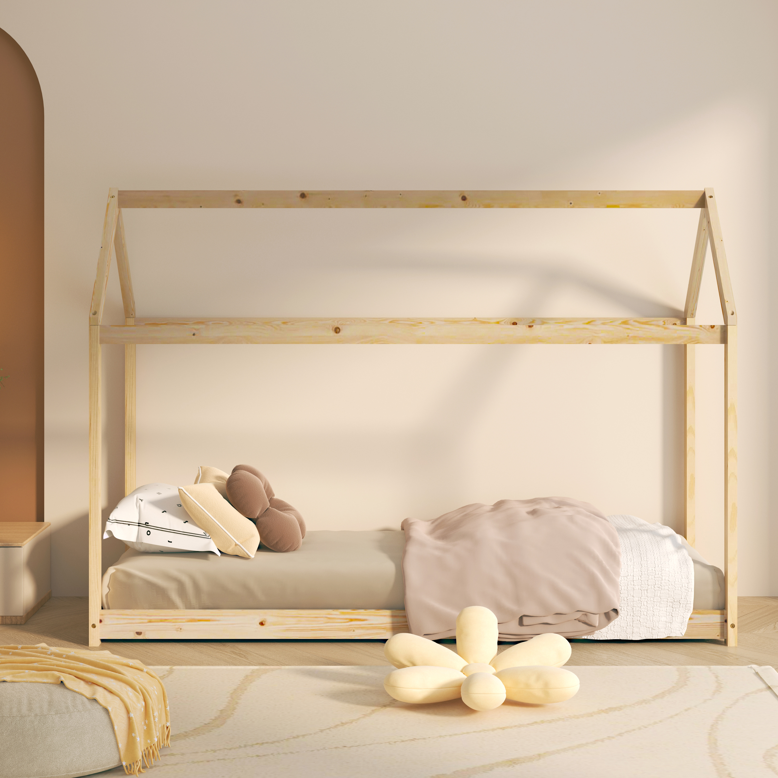 Sunny Zoey House Bed Natural – Without Mattress