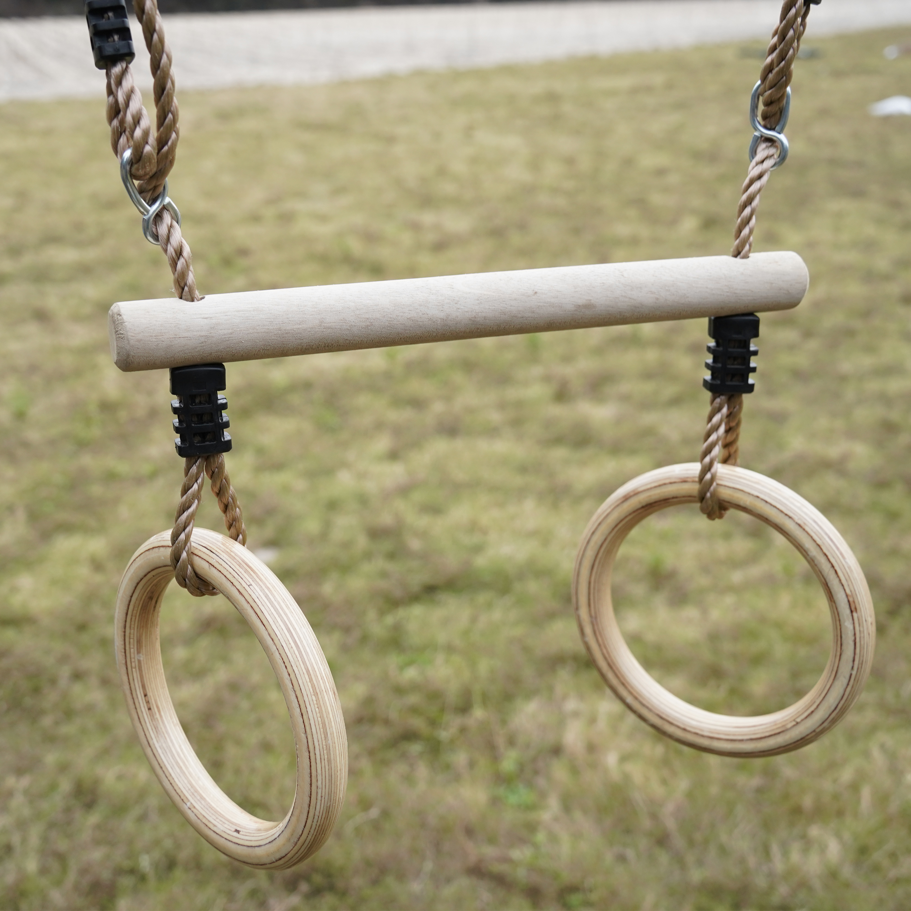 AXI Cody Climbing Frame with Swings. Trapeze and Climbing Wall – Grey Double Slide and Tube Slide