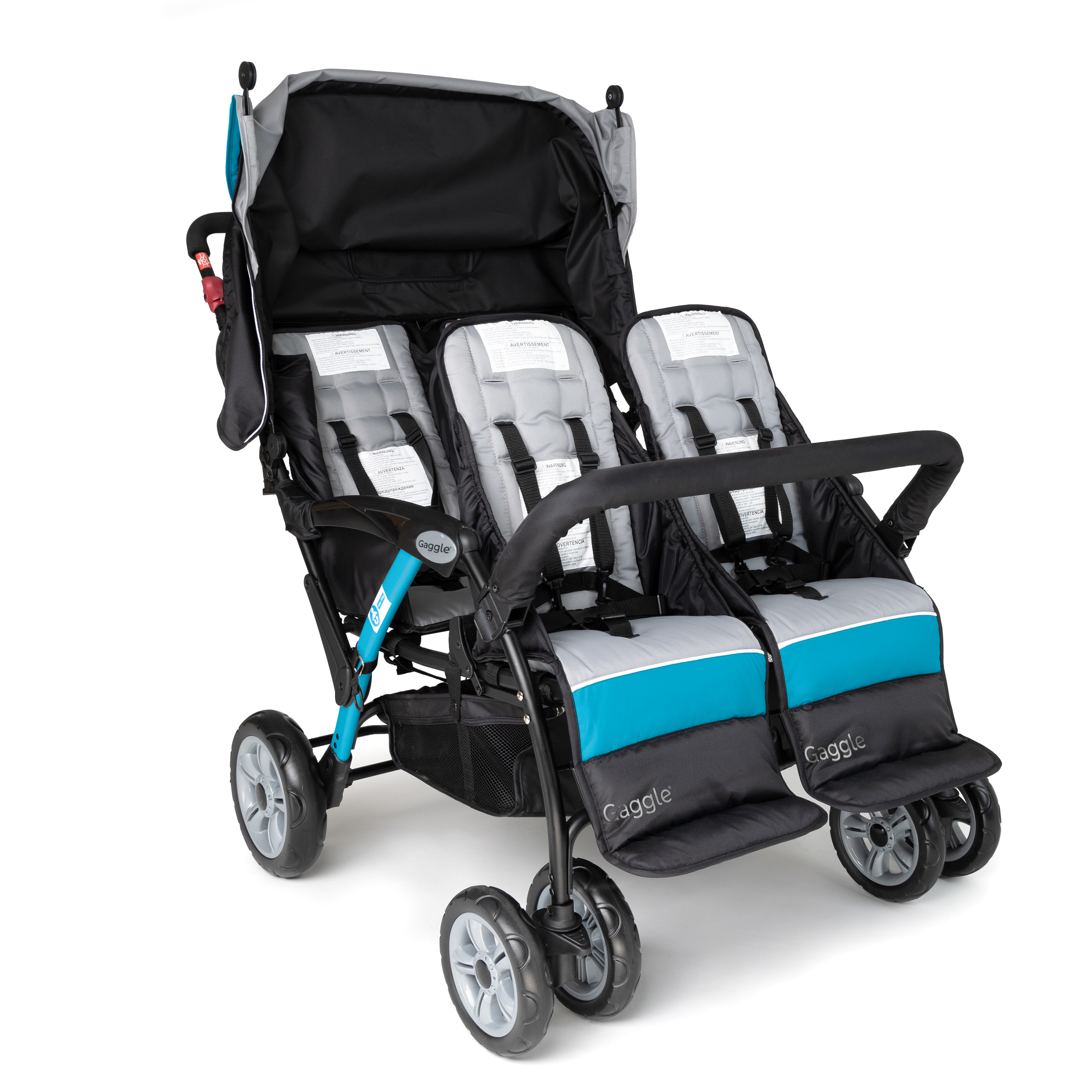Gaggle Odyssey 4x4 Quad Stroller for 4 Children - Turquoise-0849801011743 Gaggle Odyssey 4x4 Quad Stroller for 4 Children - Turquoise
