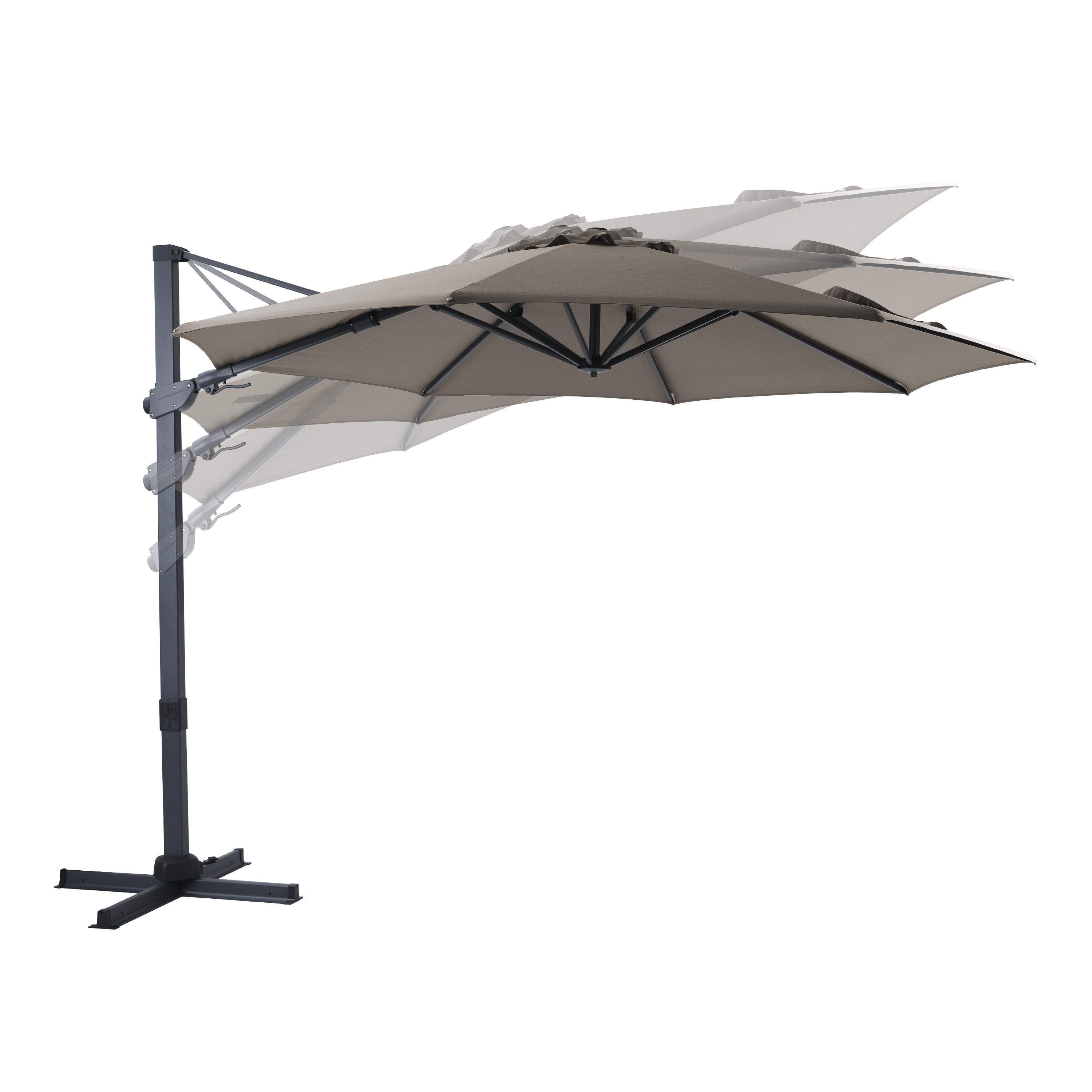 AXI Cyrus Premium Zweefparasol Ã˜ 300cm Antraciet/taupe
