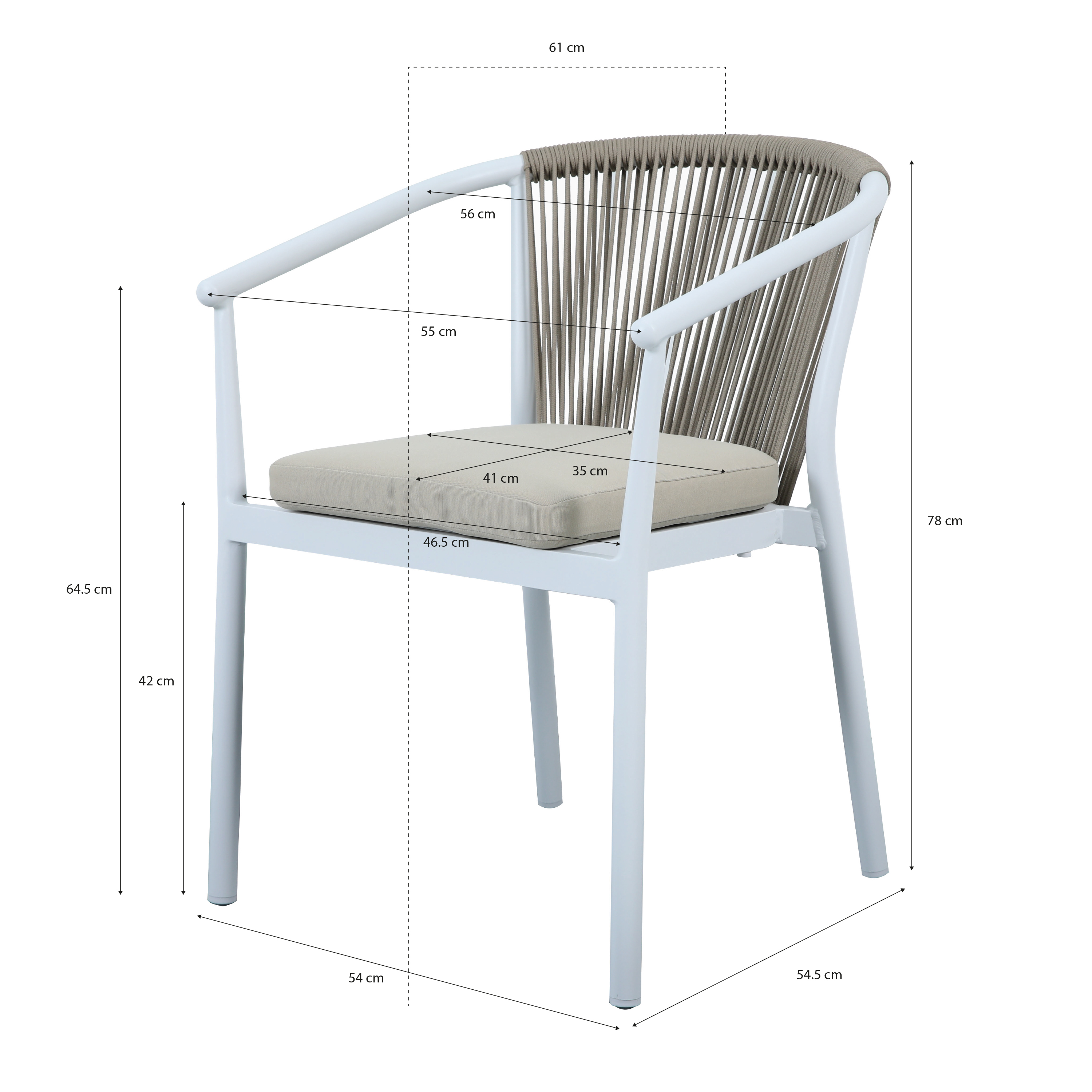 AXI Suvi Garden Set with 4 Chairs White with Teak-look Polywood-8720365062568 AXI Suvi Garden Set with 4 Chairs White with Teak-look Polywood