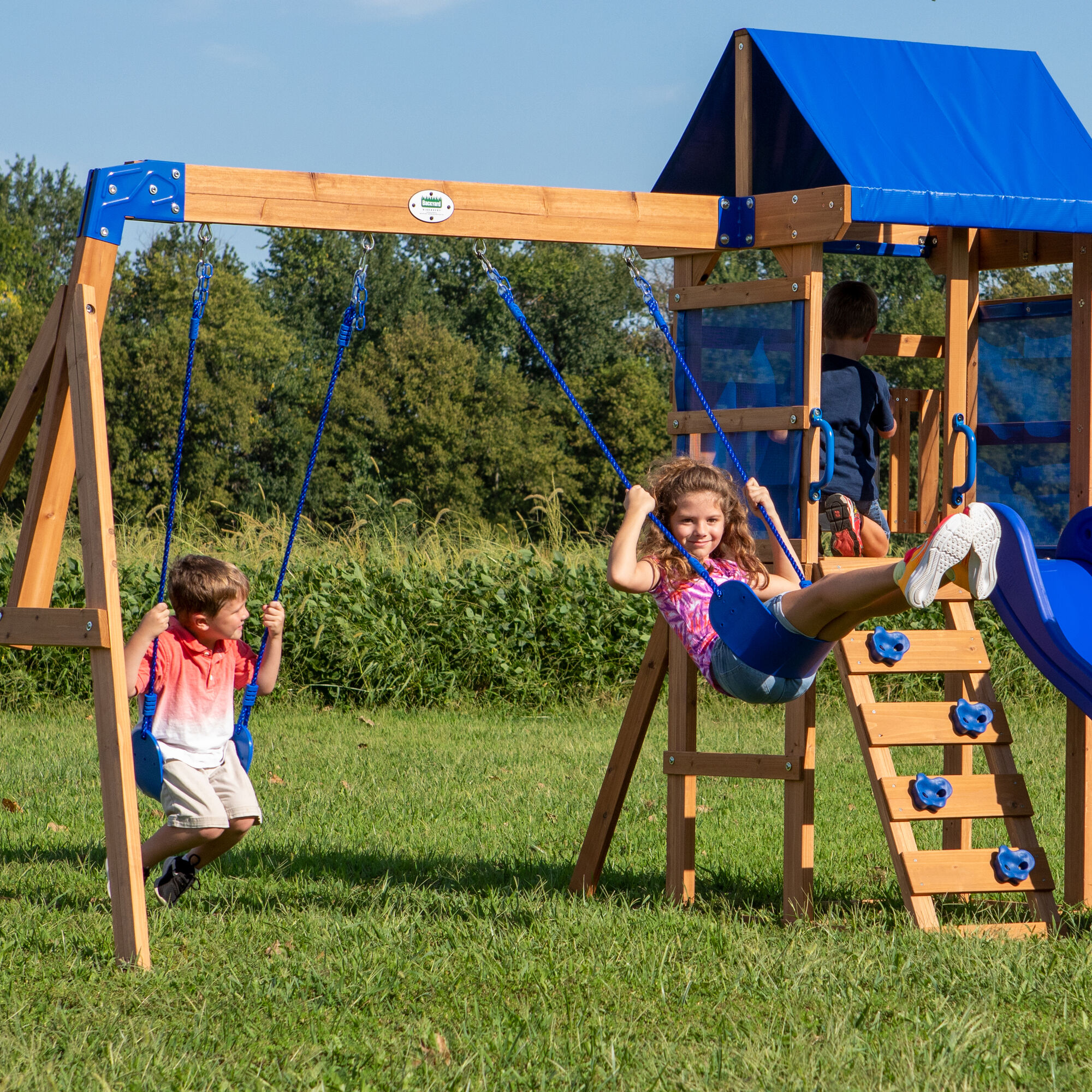 Backyard Discovery Aurora Play Tower with Swings and Slide