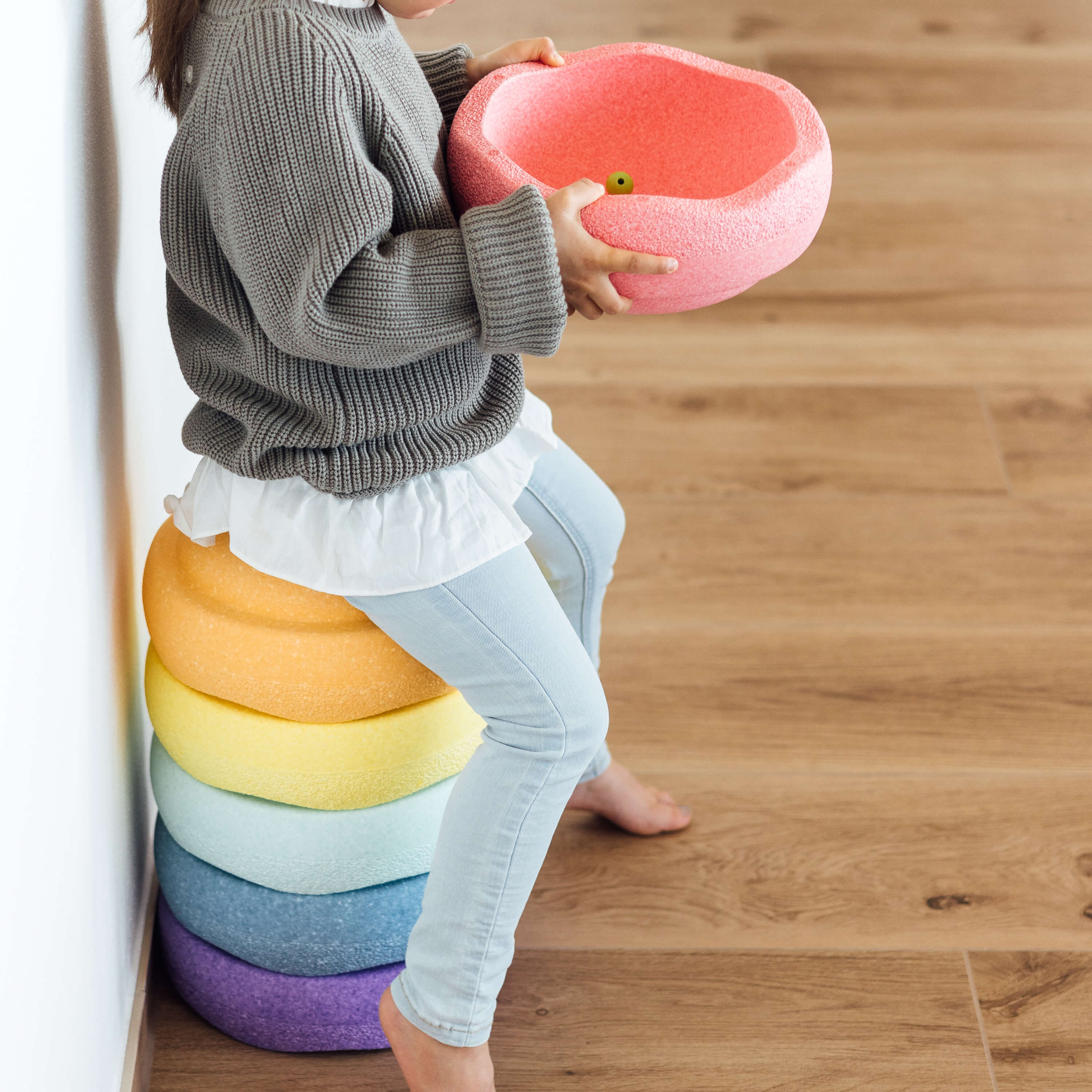 Stapelstein Original Rainbow Pastel Set van 6