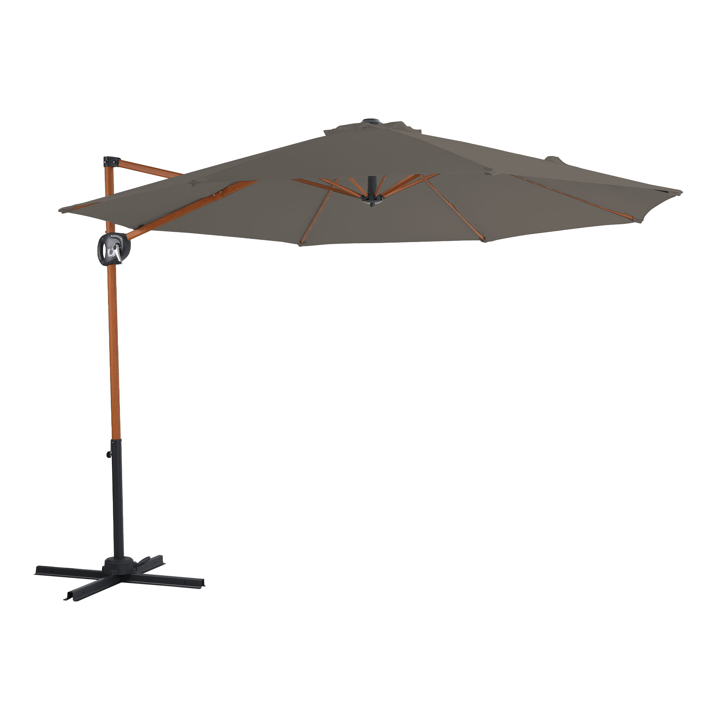 AXI Solea Cantilever Parasol Ø 300cm Wood-look/Taupe