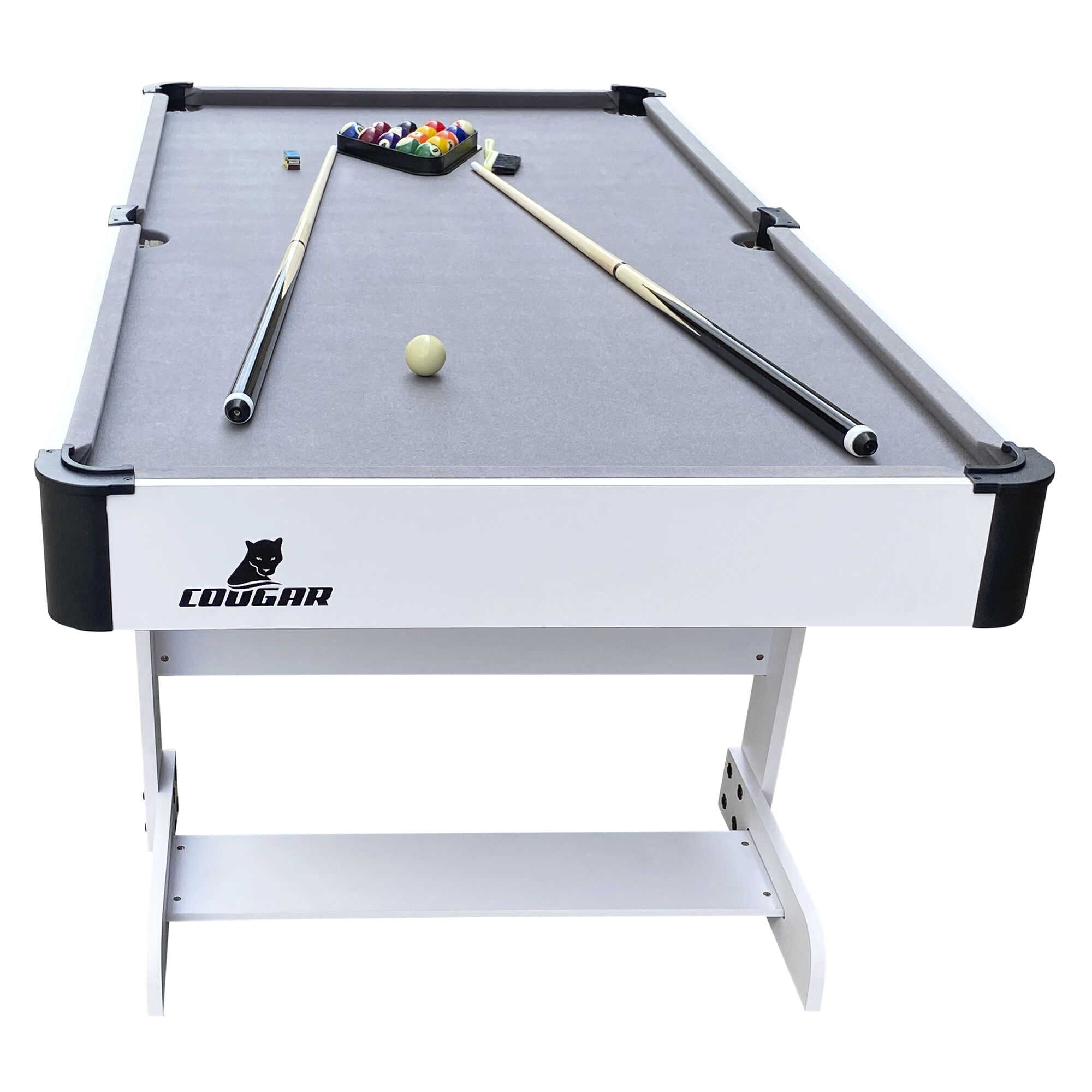 Cougar Hustle XL opklapbare Pooltafel Wit/grijs