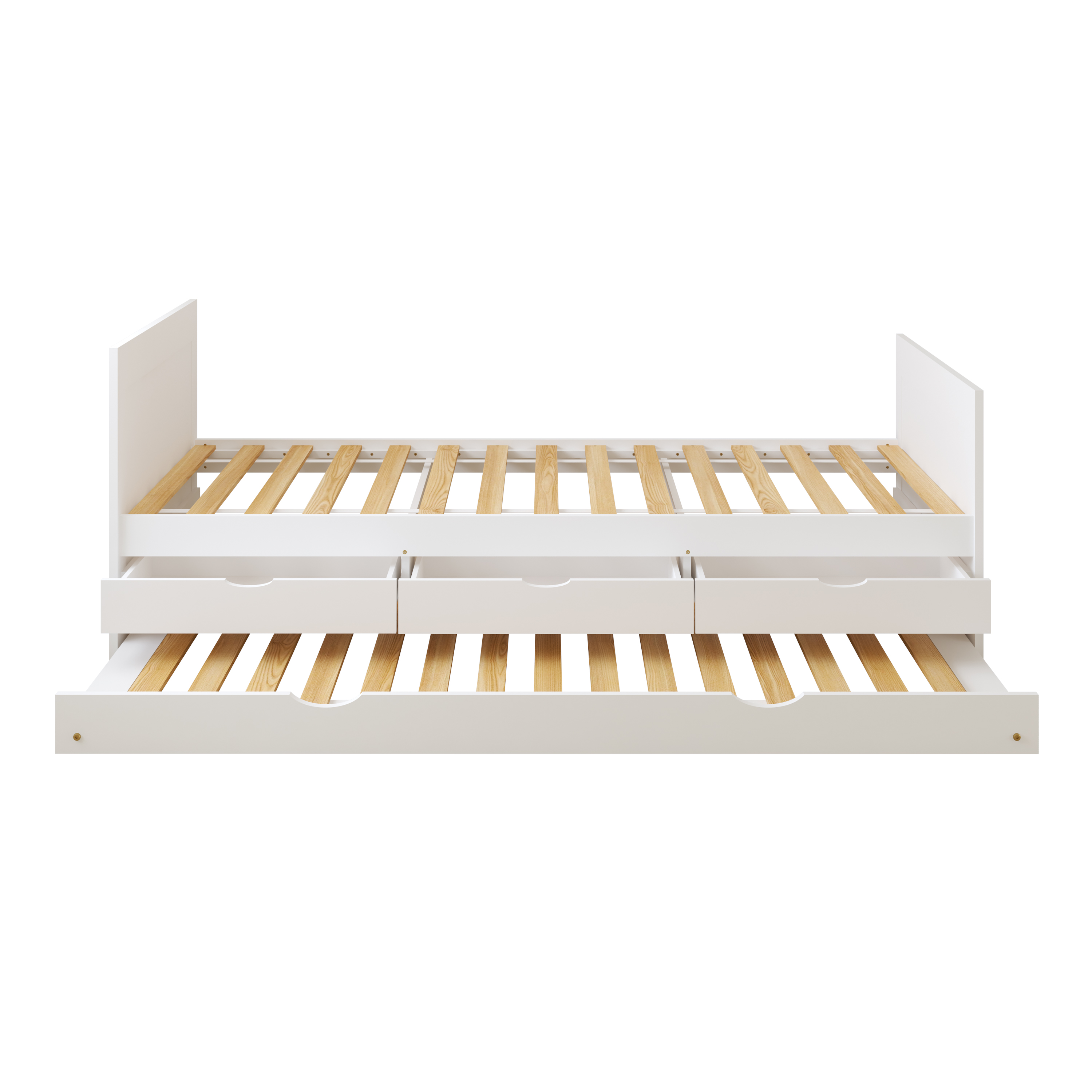 Sunny Eli Kids Bed with Trundle and 3 Storage Drawers White – Without Mattress