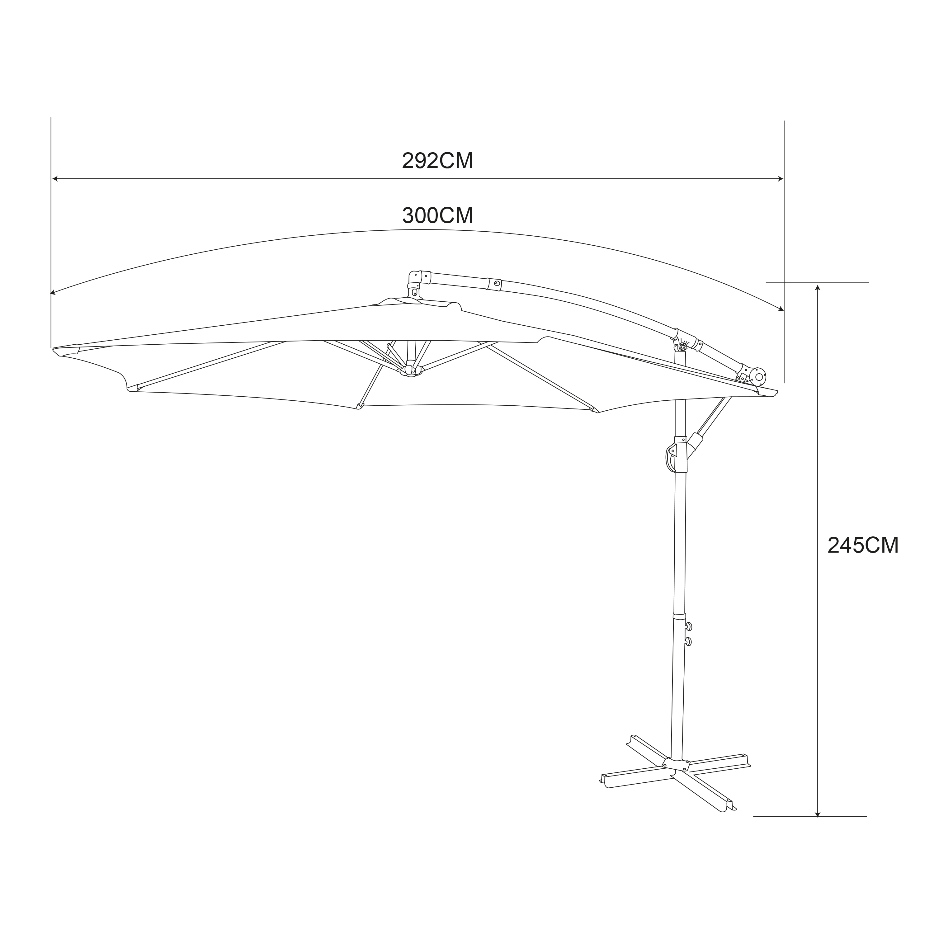 AXI Dion Cantilever Parasol Ø 300cm Anthracite/Grey
