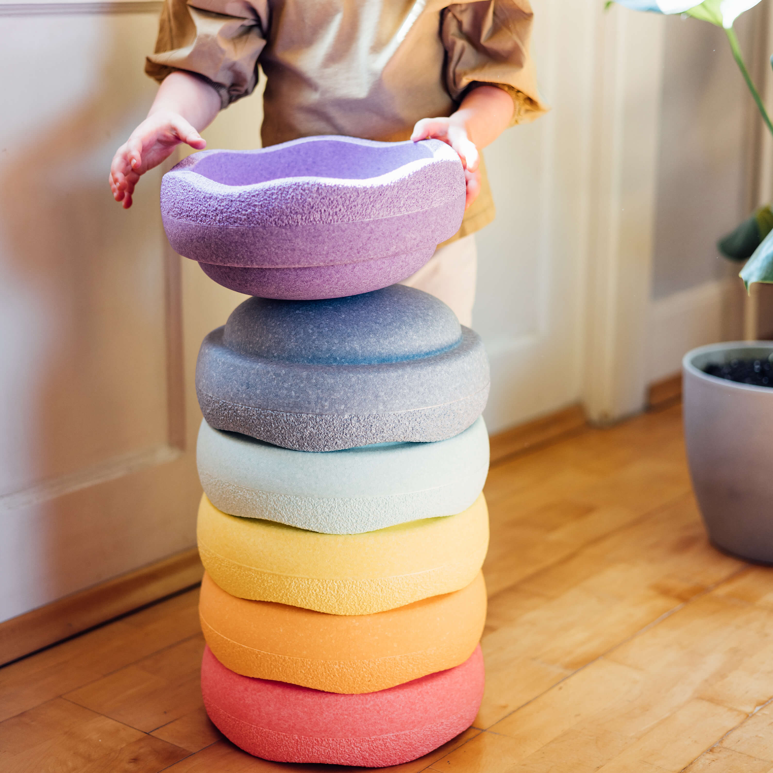 Stapelstein Original Rainbow Pastel Set van 6