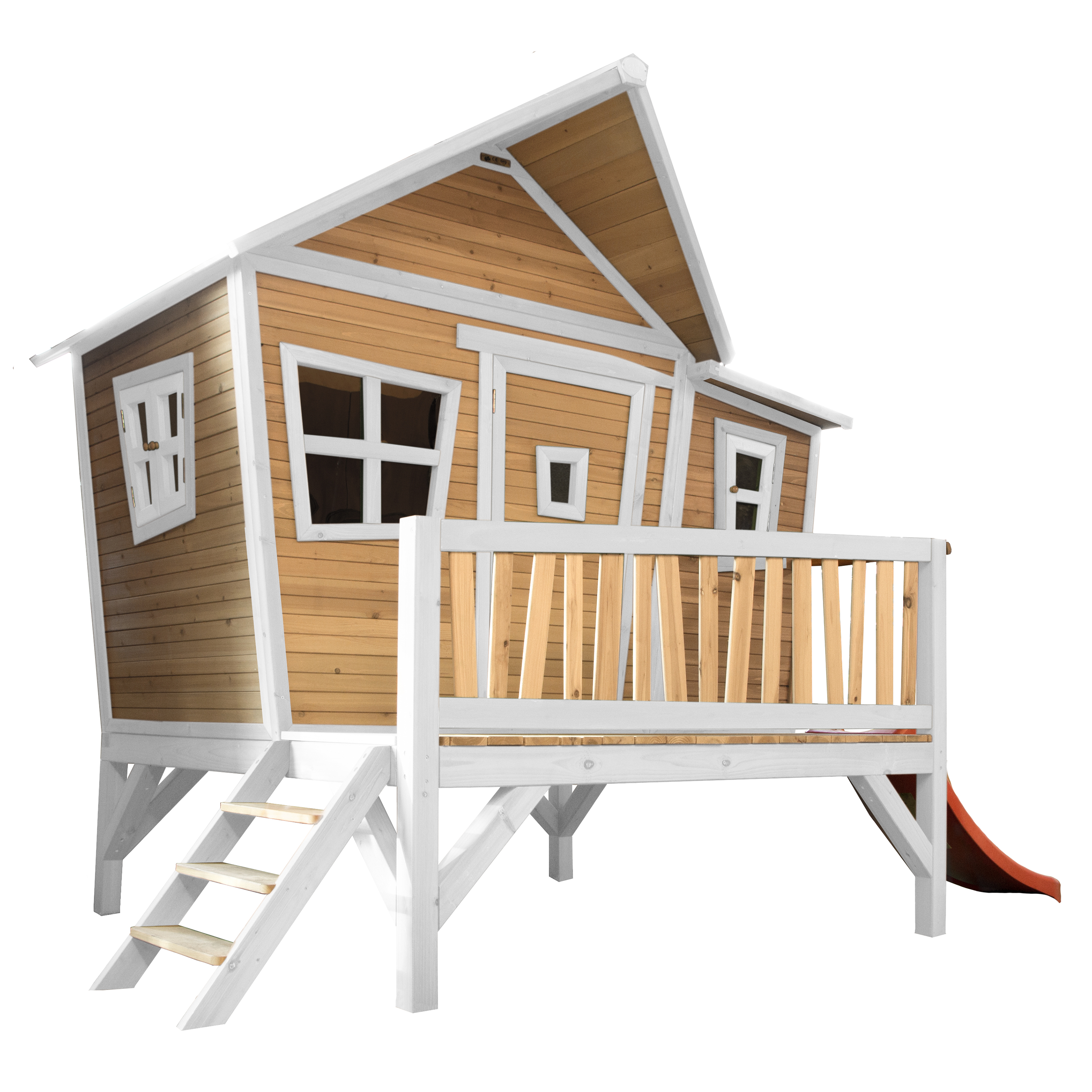 AXI Emma Playhouse Brown/White - Red Slide