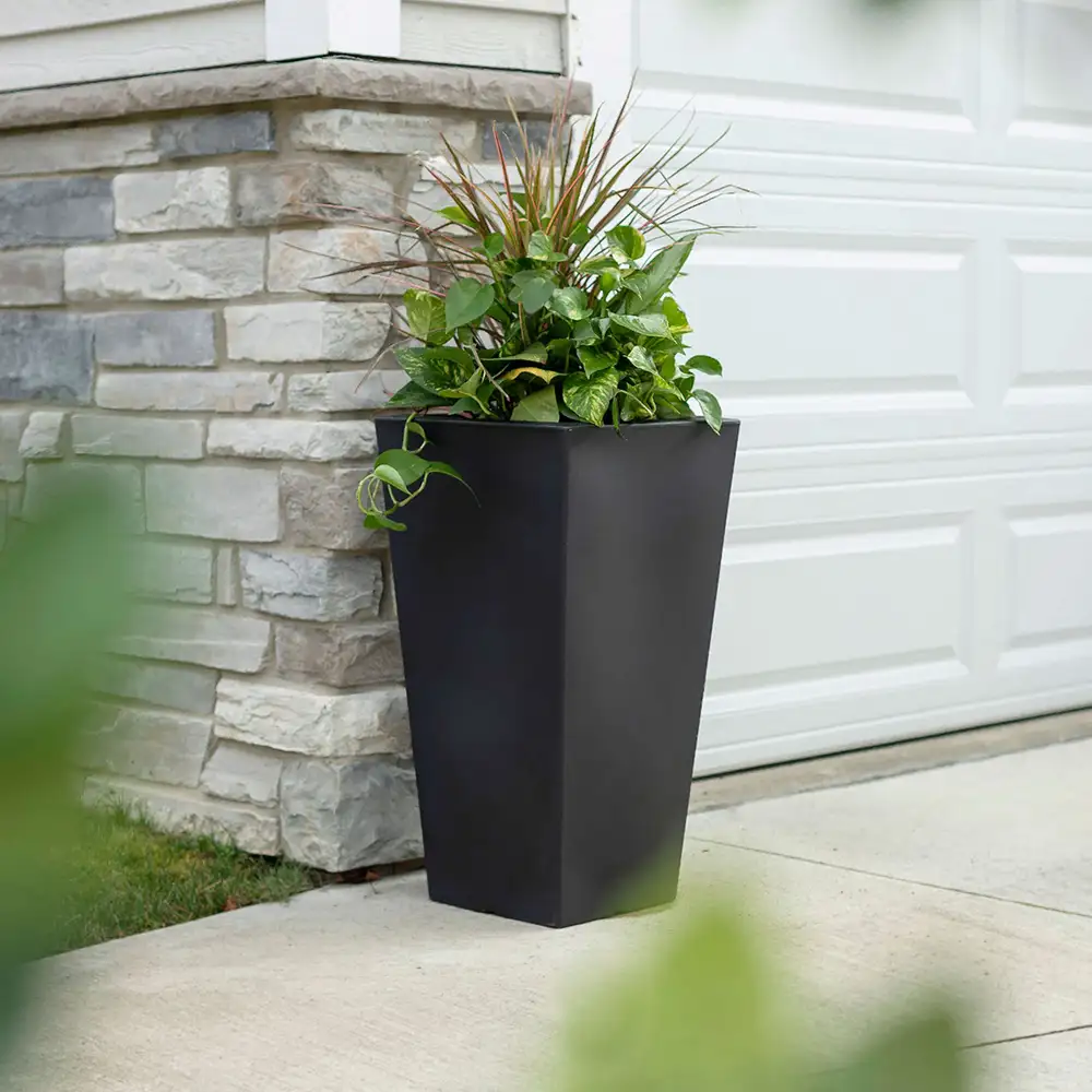 Step2 Tremont Vierkant Bloempot Groot - Onyx Black
