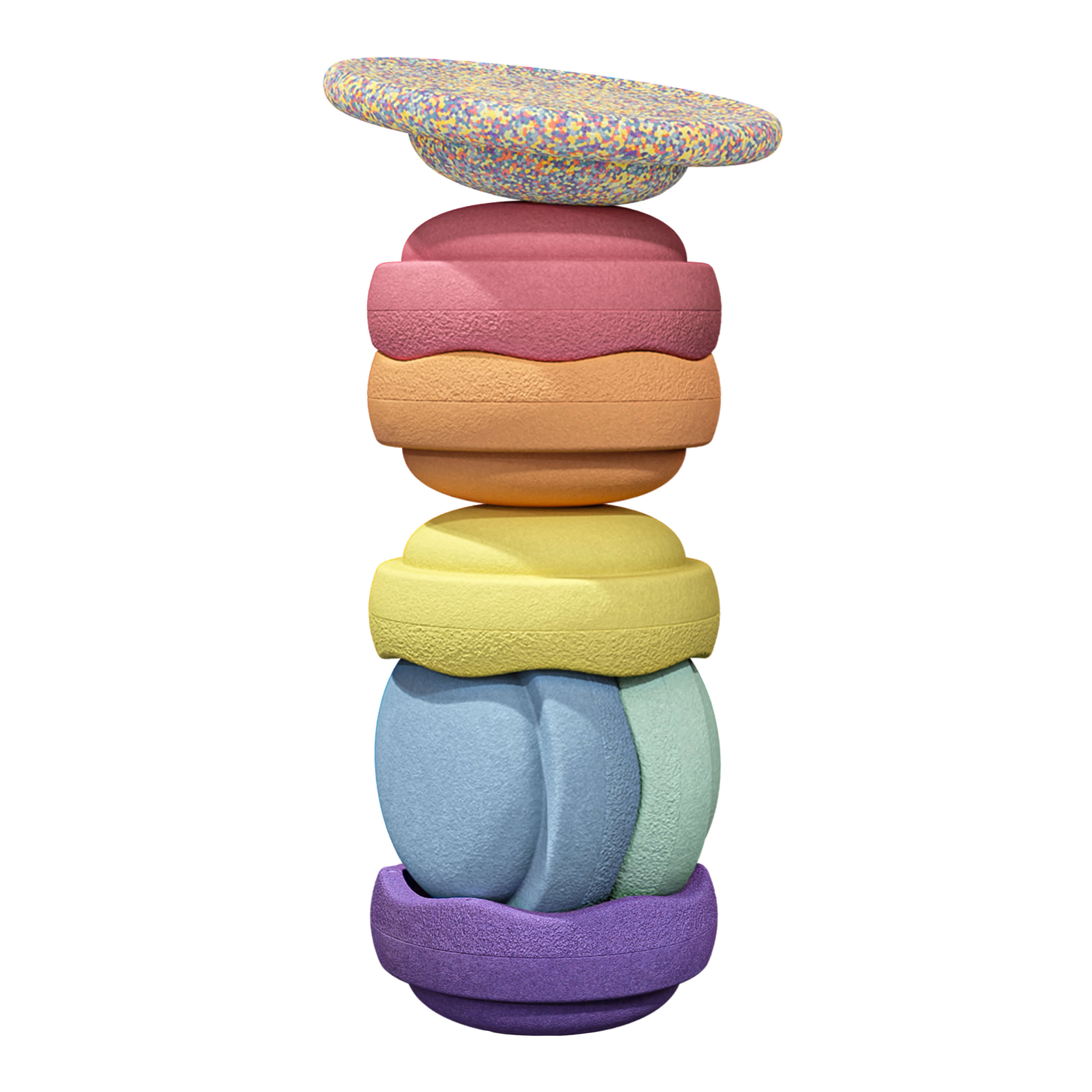 Stapelstein Rainbow Pastel Set of 6 + 1 Balance Board