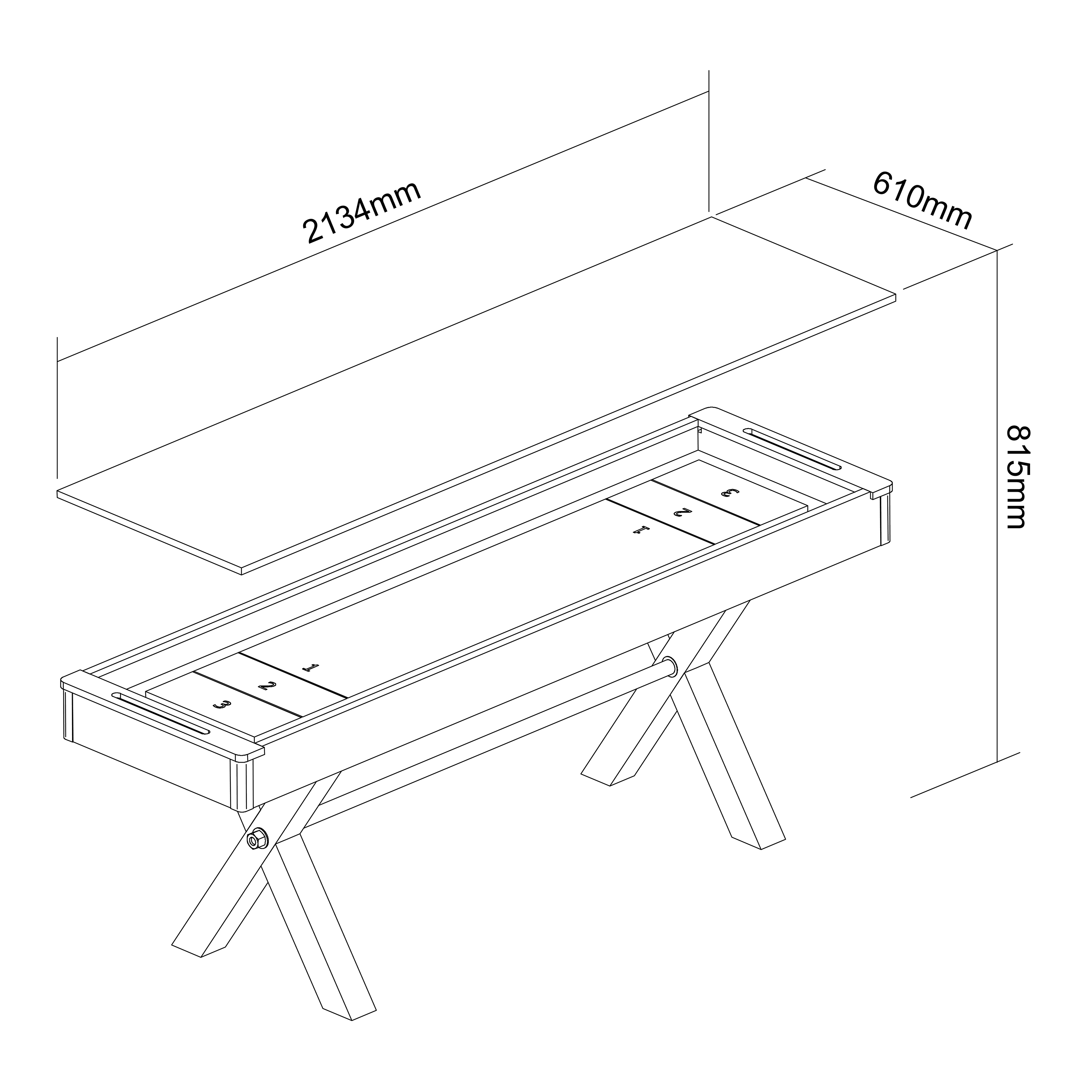 Cougar Mason American Shuffleboard Table Oak/Black