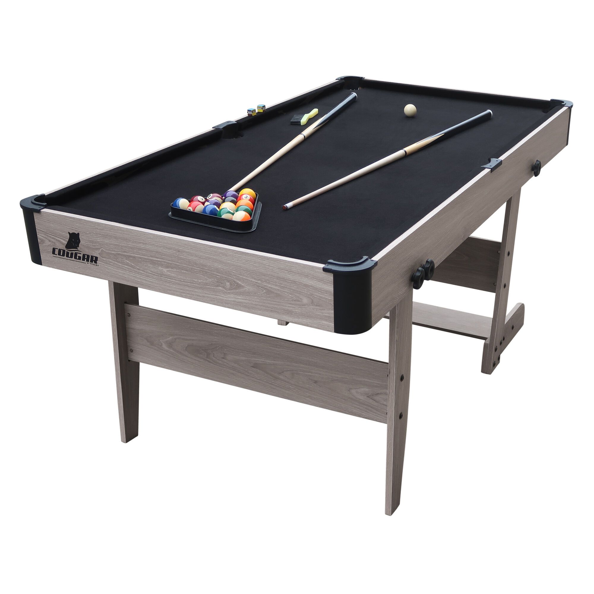 Cougar Hustle XL opklapbare Pooltafel Eiken/zwart