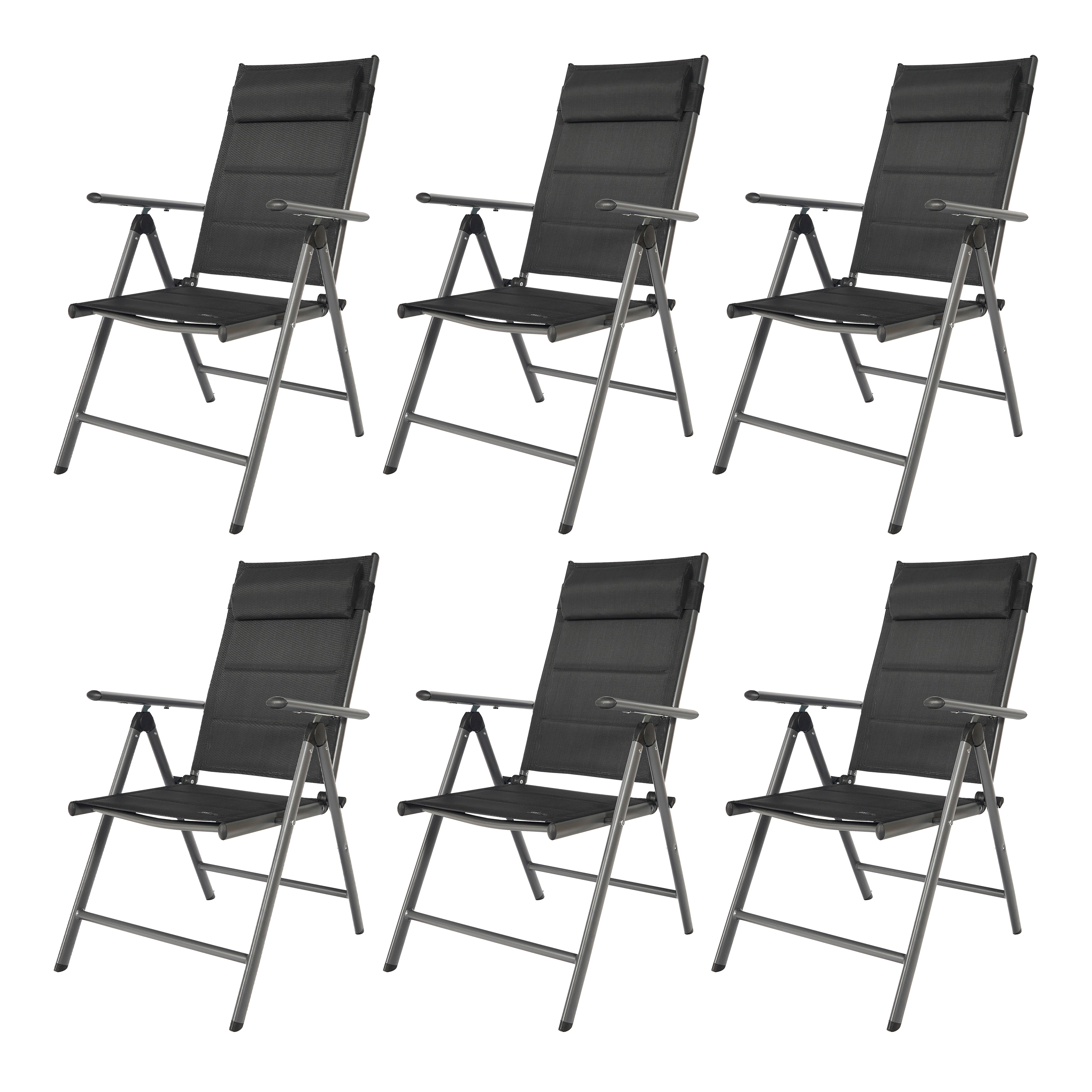AXI Mack Camping Chair Anthracite/Black – Set 6 pieces