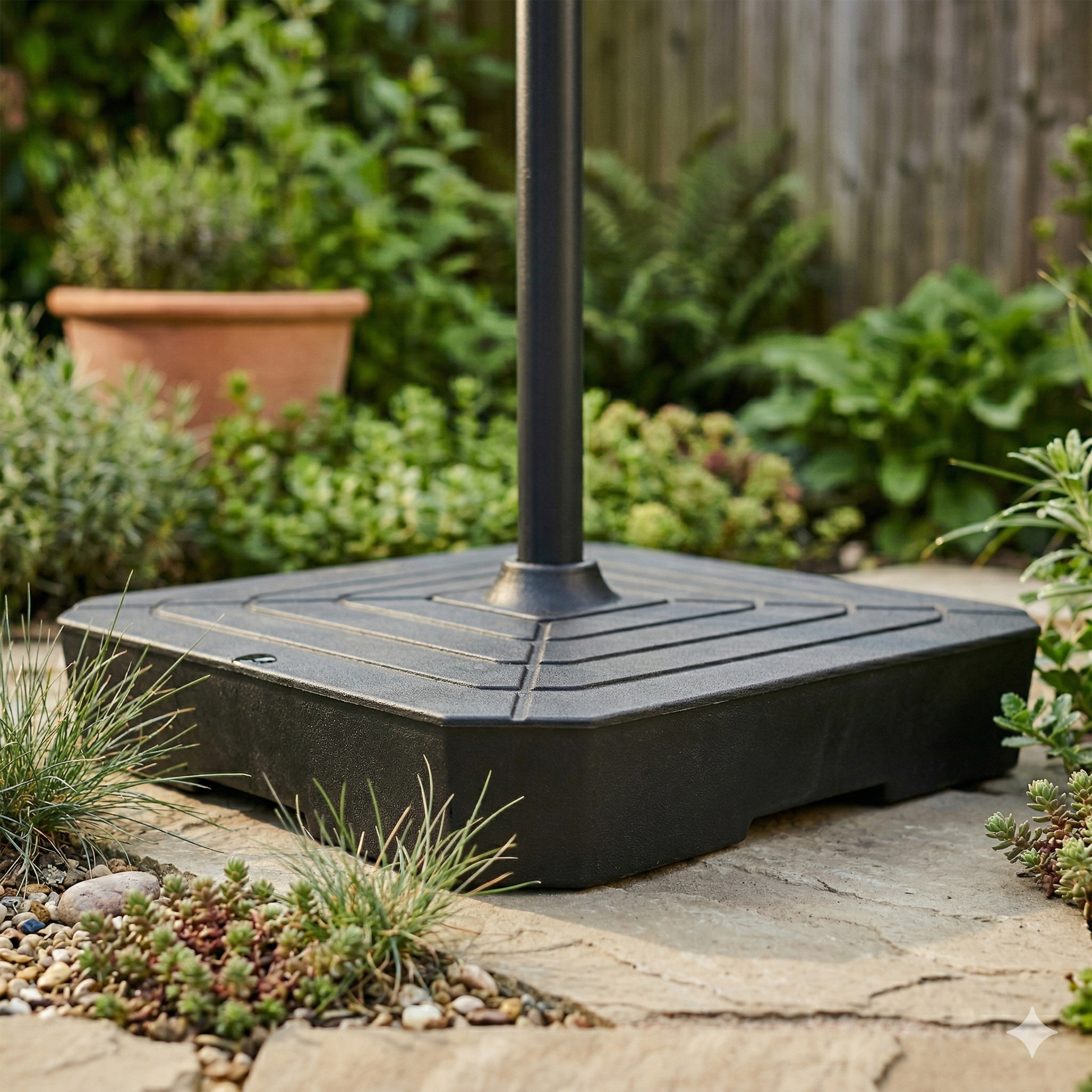 AXI Dion Cantilever Parasol Ø 300cm incl. parasol base Oak-look/Beige