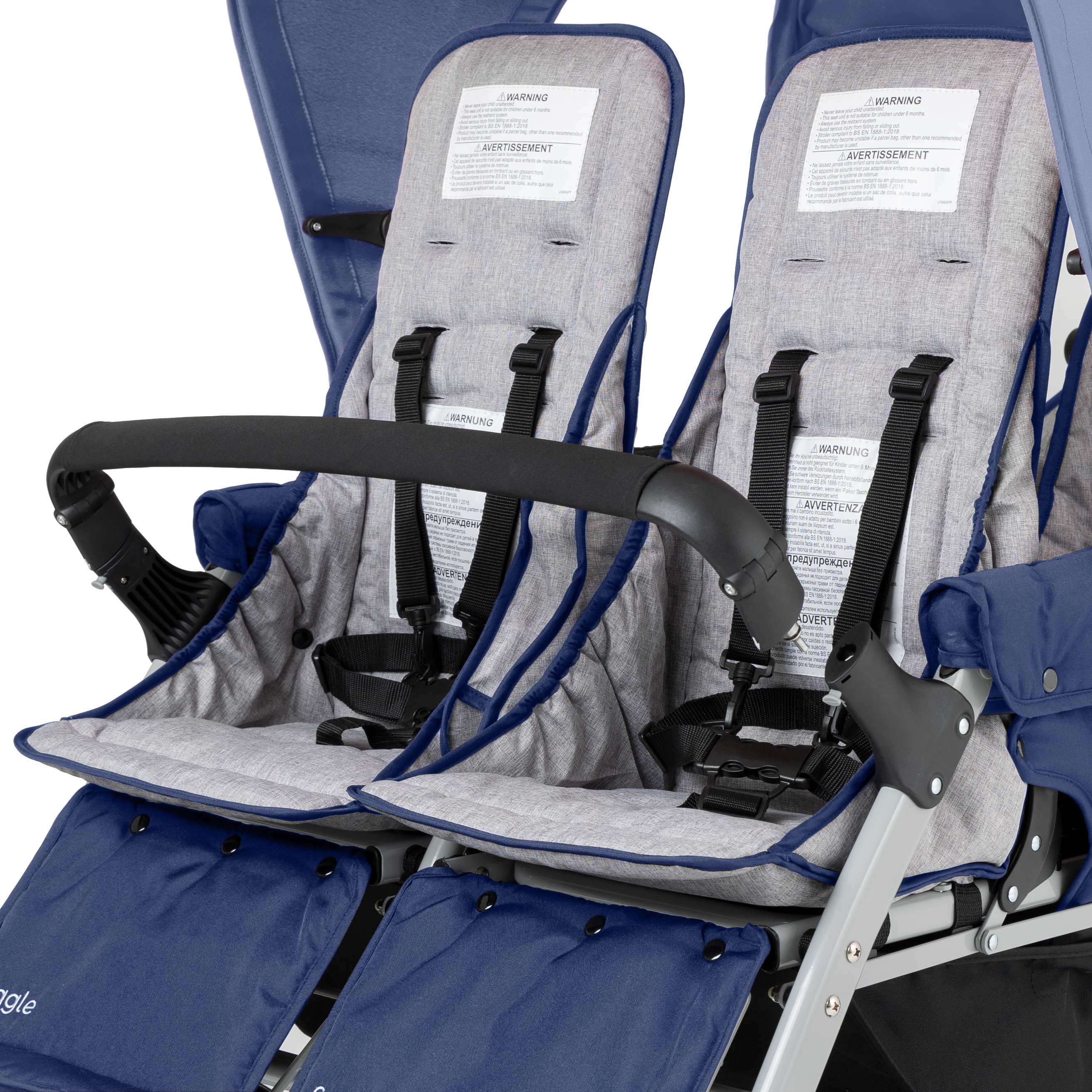 Gaggle Jamboree Folding Stroller for 6 children - Blue-0849801000105 Gaggle Jamboree Folding Stroller for 6 children - Blue