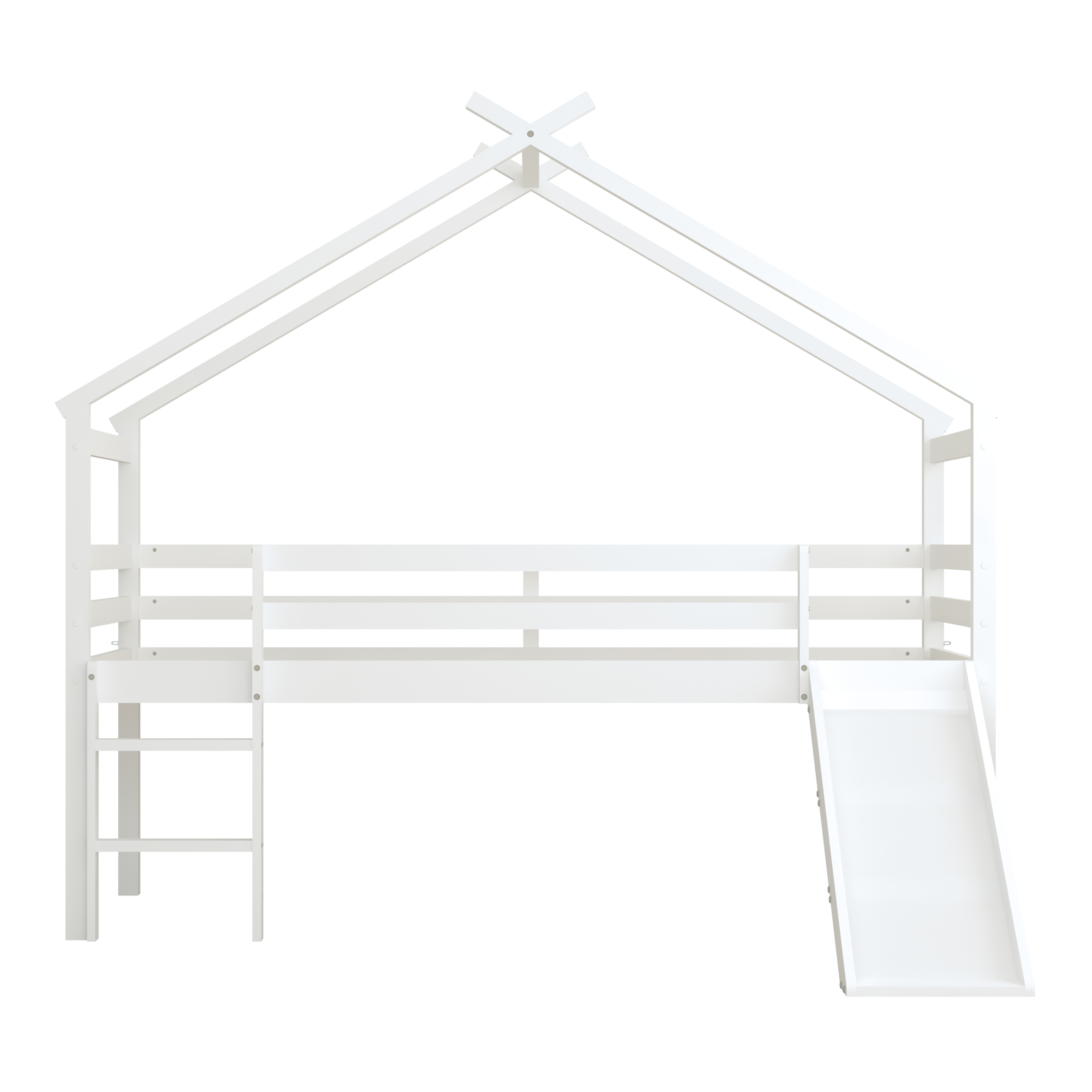 Sunny River Mid Sleeper with Slide White – With Mattress