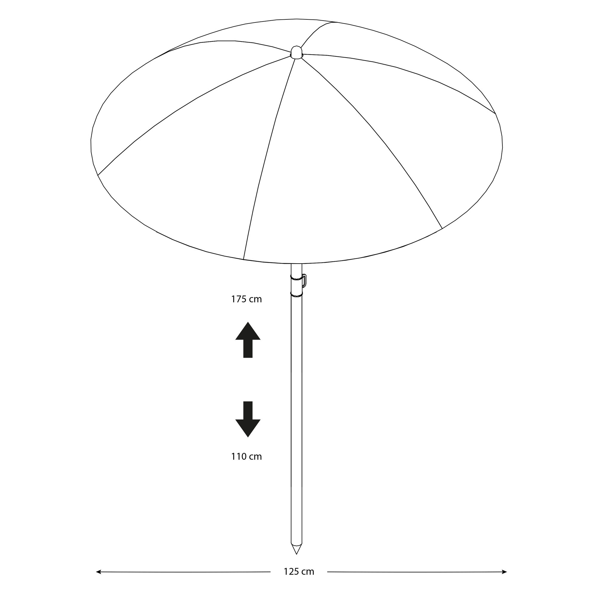 AXI Parasol Parasol âŒ€125 cm - Grijs/blauw