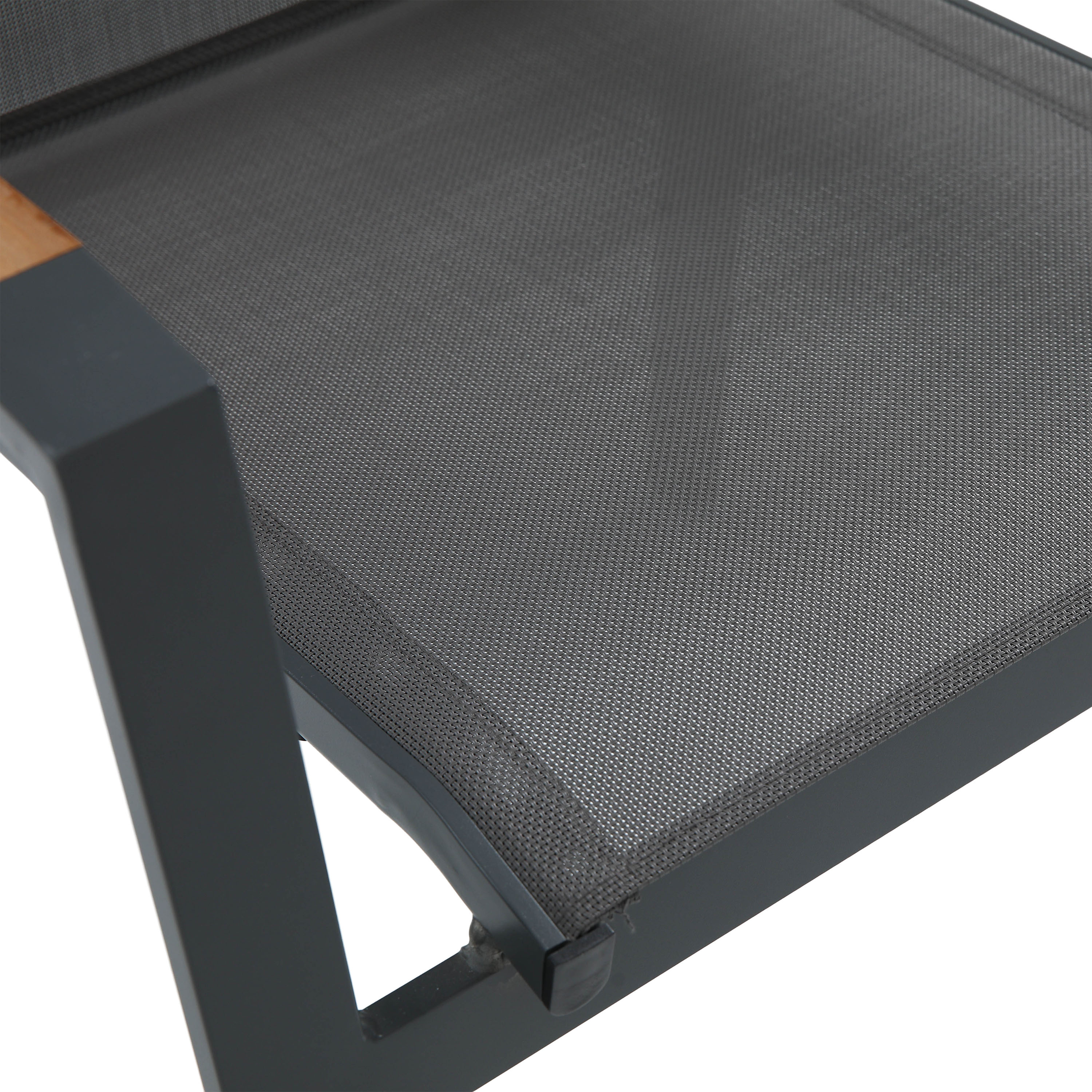 AXI Alva Aluminium Chairs Anthracite/Teak – Set 2 pieces