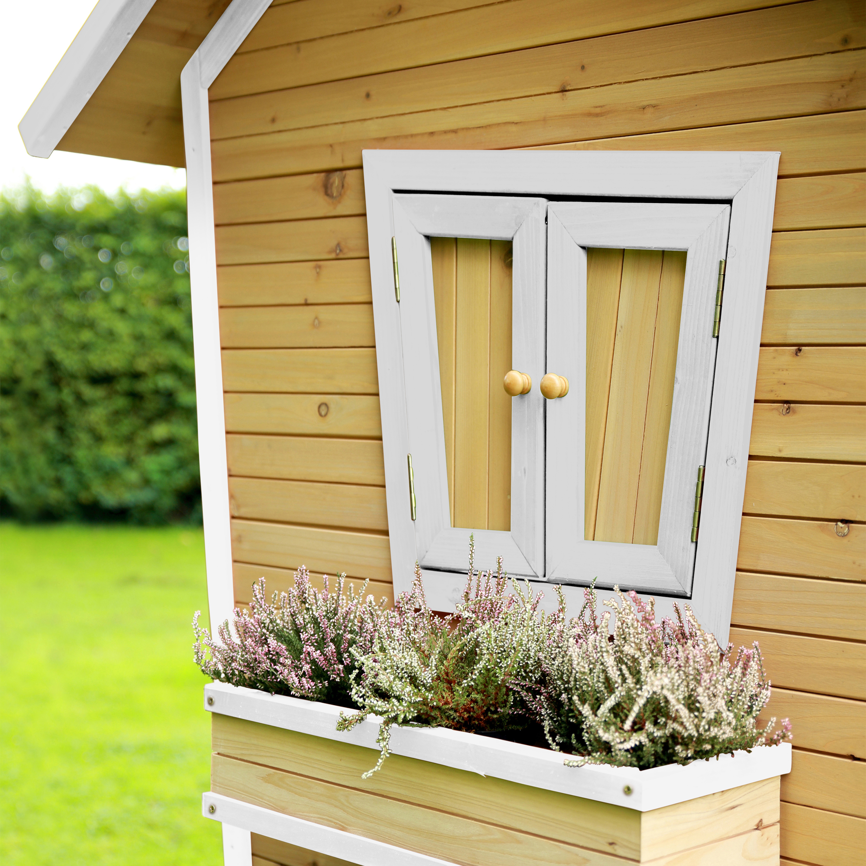 AXI Robin Playhouse Brown/White - Lime Green Slide