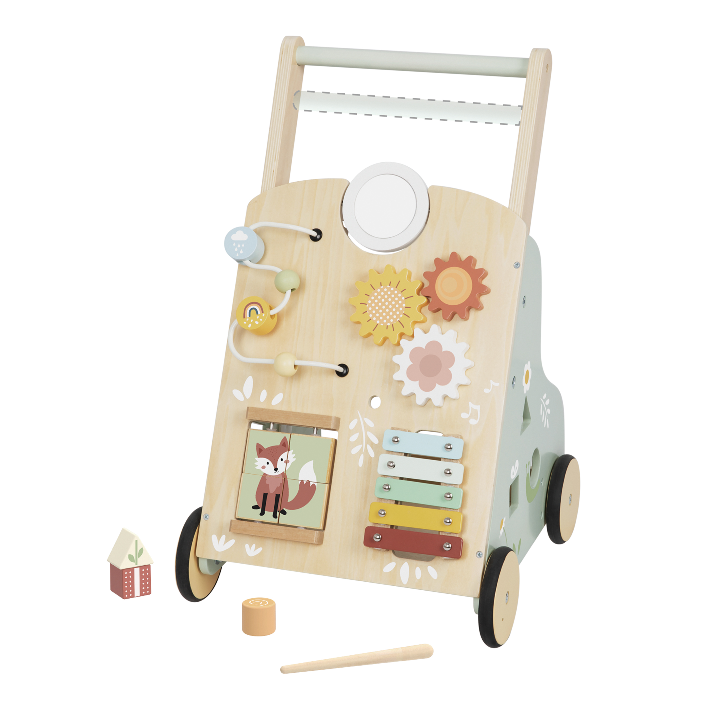 Tooky Toy Baby Walker i trä - Pastell