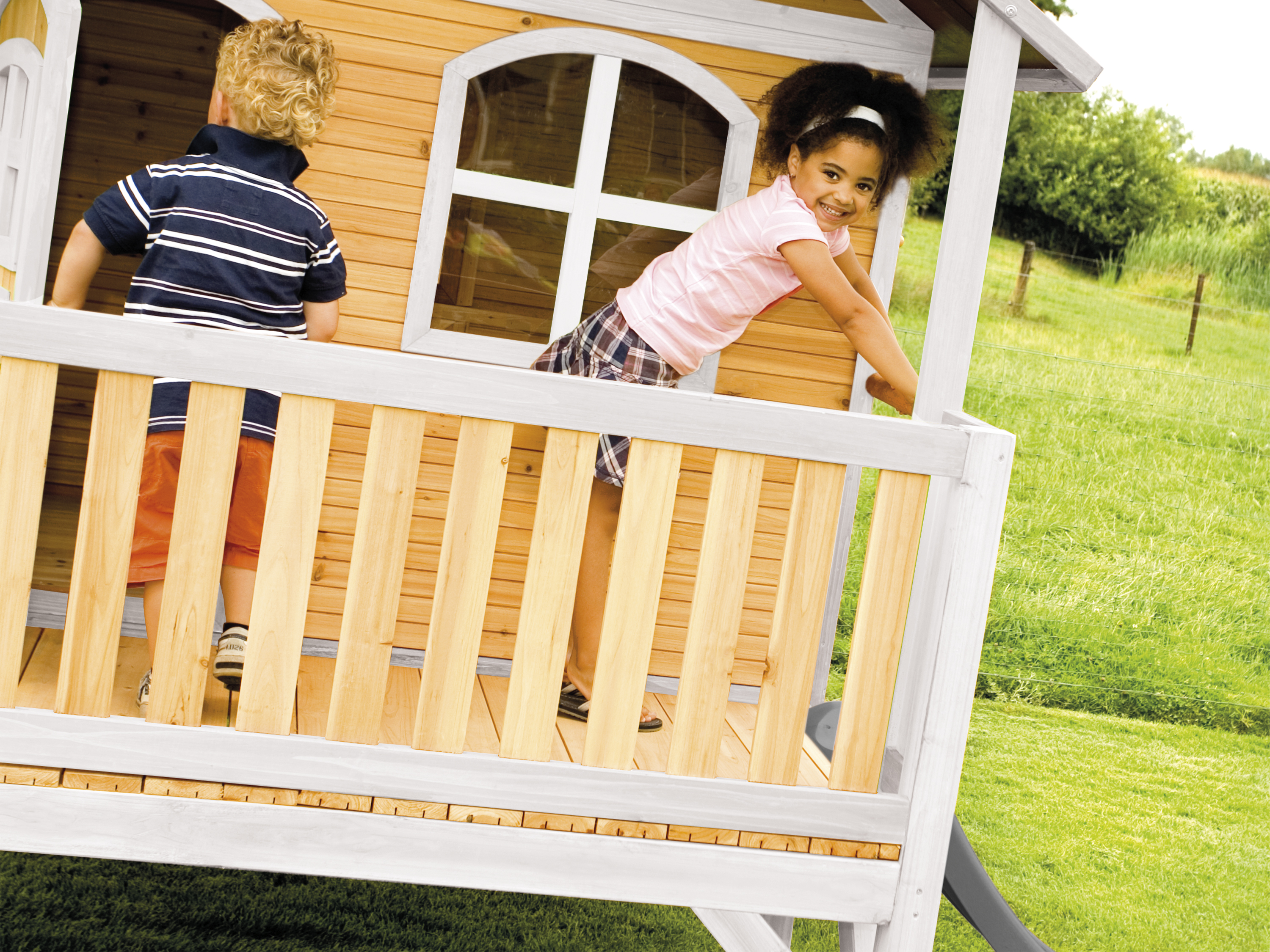 AXI Stef Playhouse Brown/White - Grey Slide