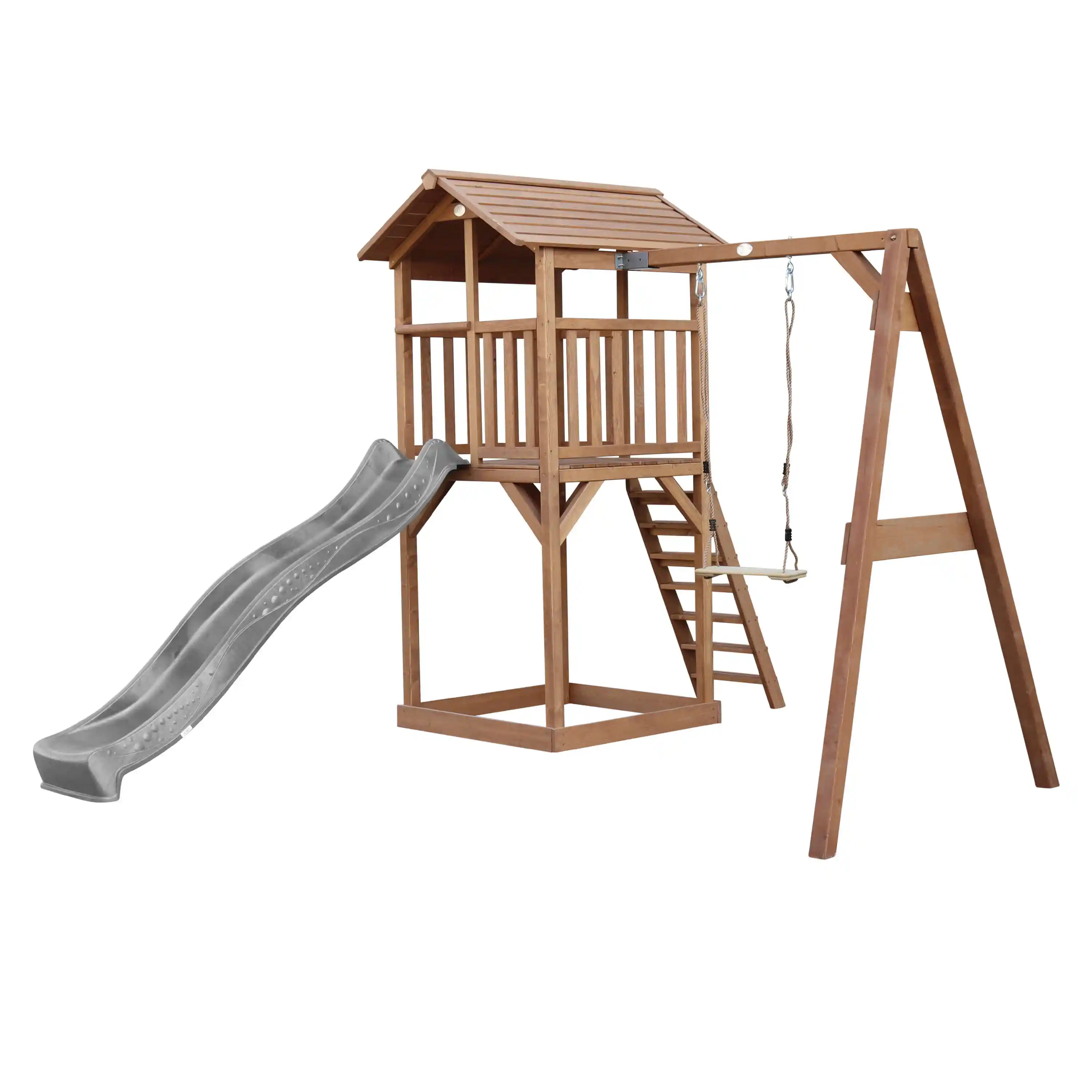 AXI Beach Tower Speeltoren met Enkele Schommel Bruin - Grijze Glijbaan