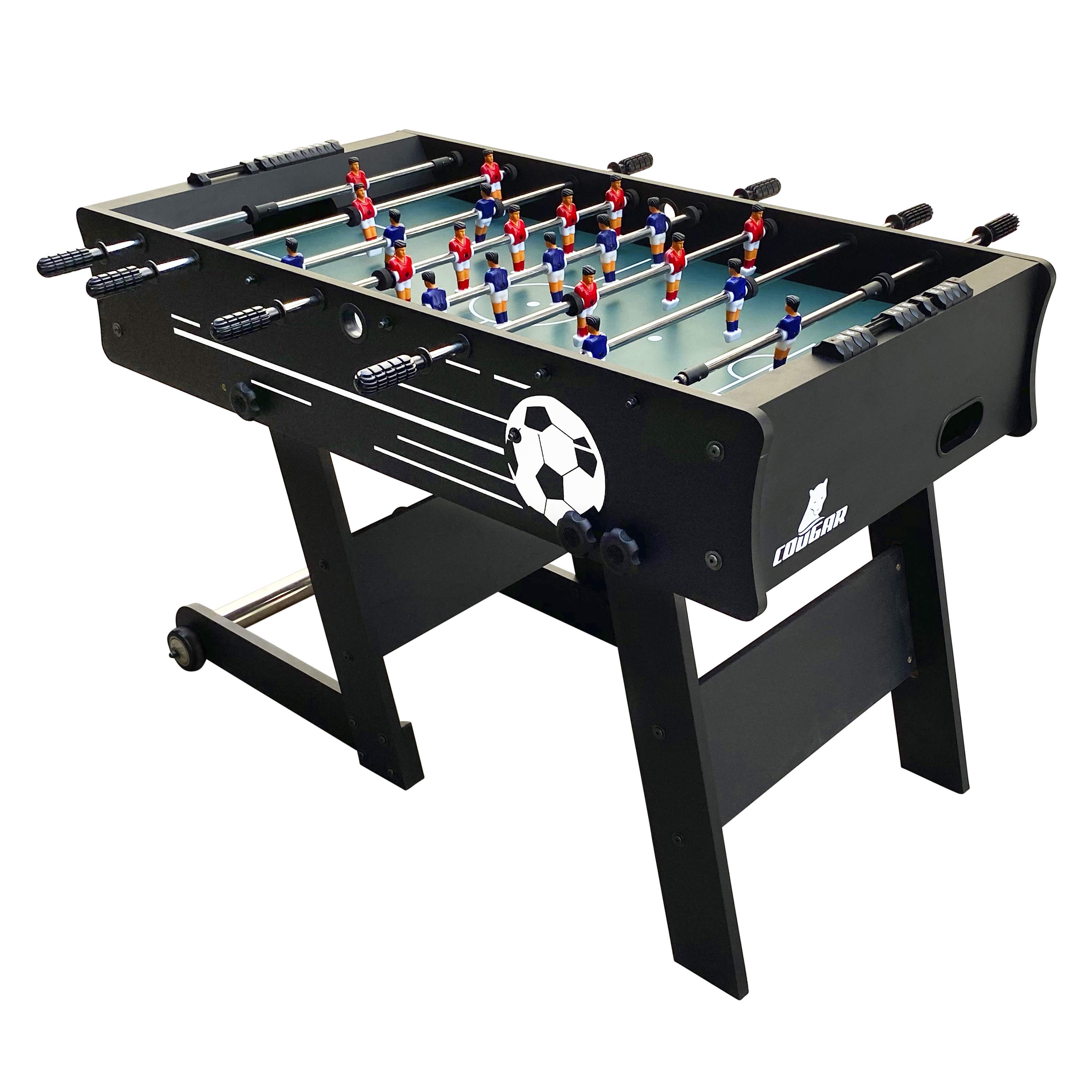 Cougar Scorpion Kick TS Folding Football Table - Black-8717973936046 Cougar Scorpion Kick TS Folding Football Table - Black