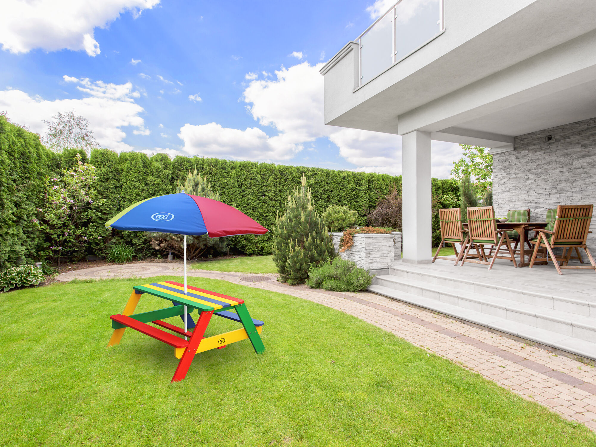 AXI Nick Picknicktafel Regenboog - Parasol Regenboog