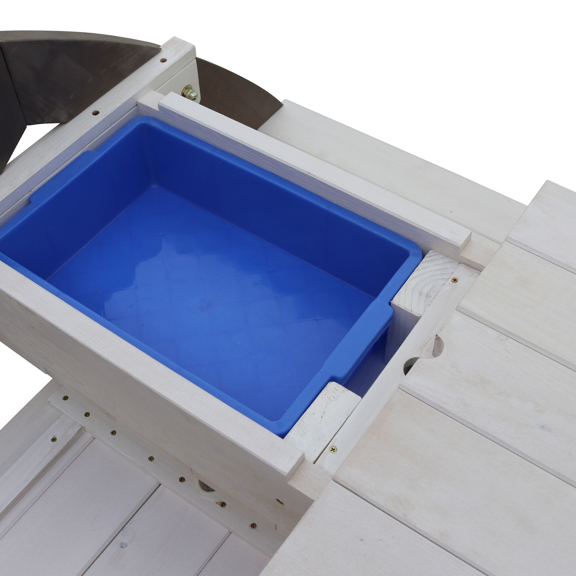 AXI Delta Zand & Water Picknicktafel Grijs/wit - Parasol Blauw