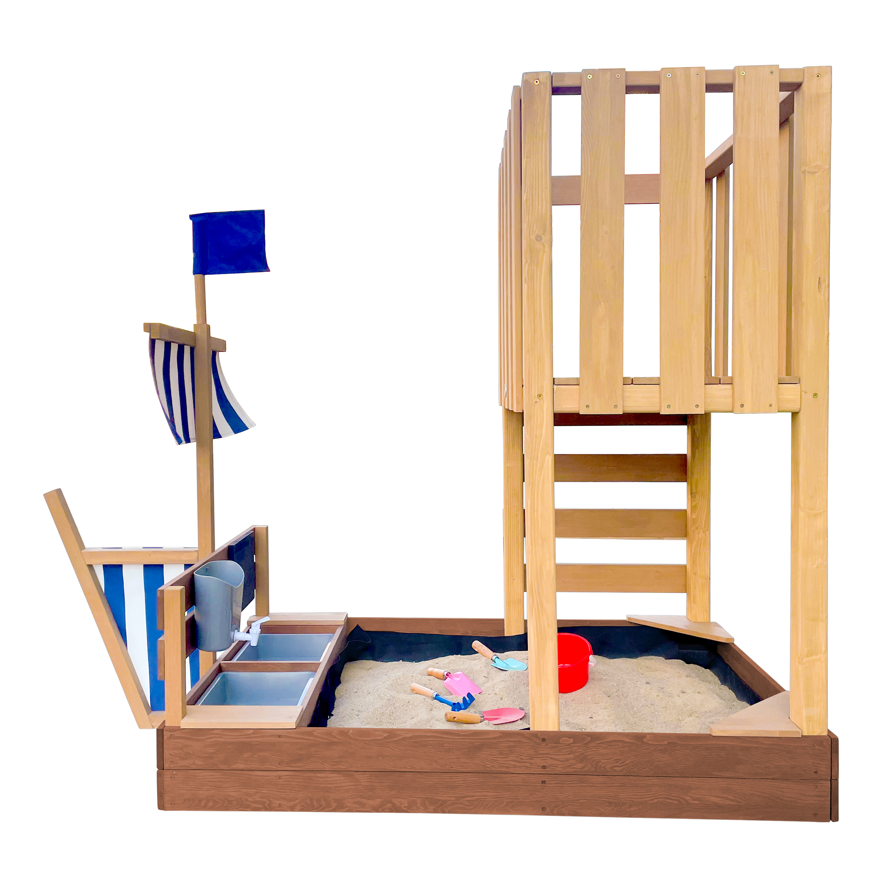 AXI Vicky Climbing Frame with Sandbox. Play Kitchen & Chalkboard