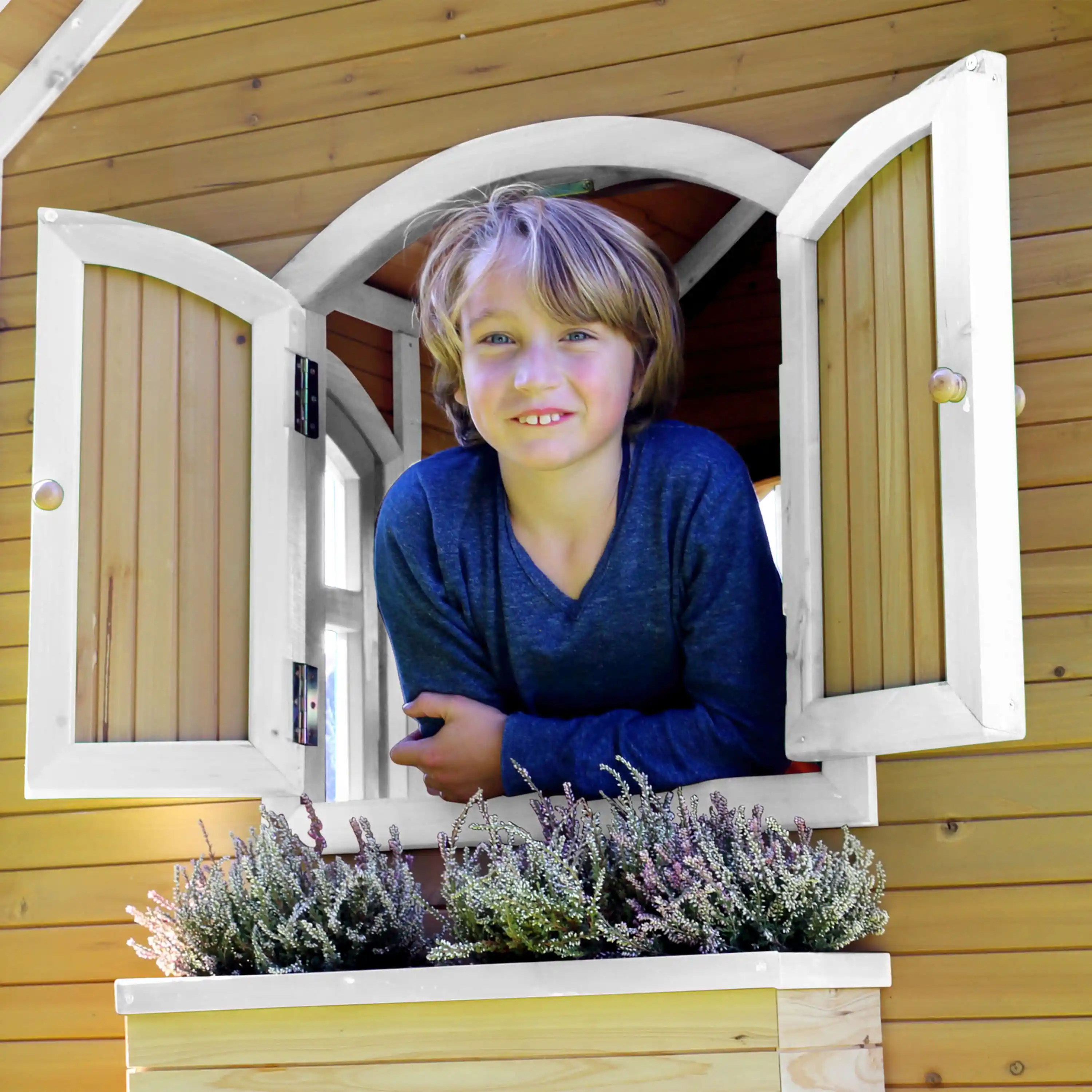AXI Sarah Speelhuis Bruin/wit - Grijze glijbaan
