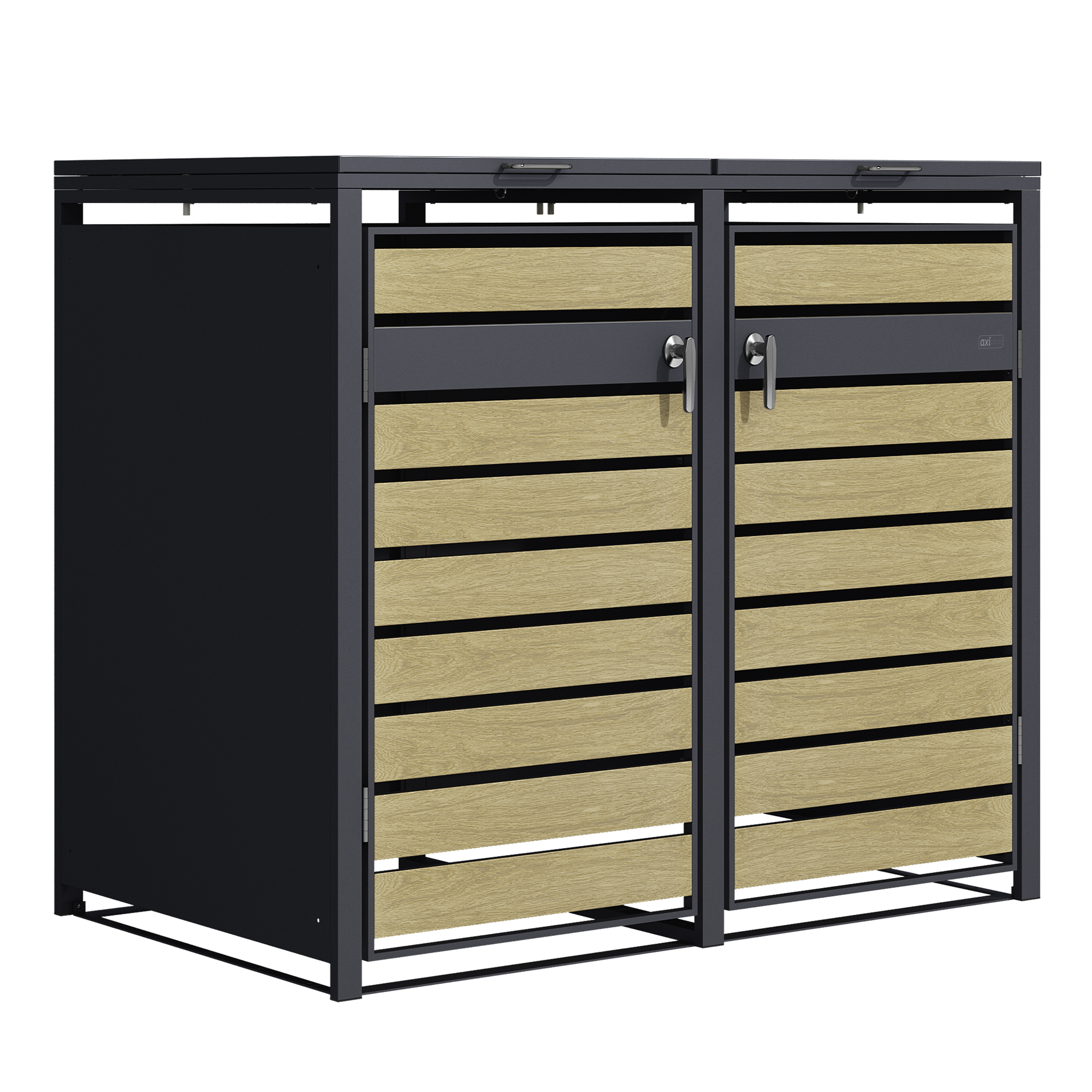 AXI Lucas Containerombouw van Metaal Antraciet/Houtlook - 2 containers
