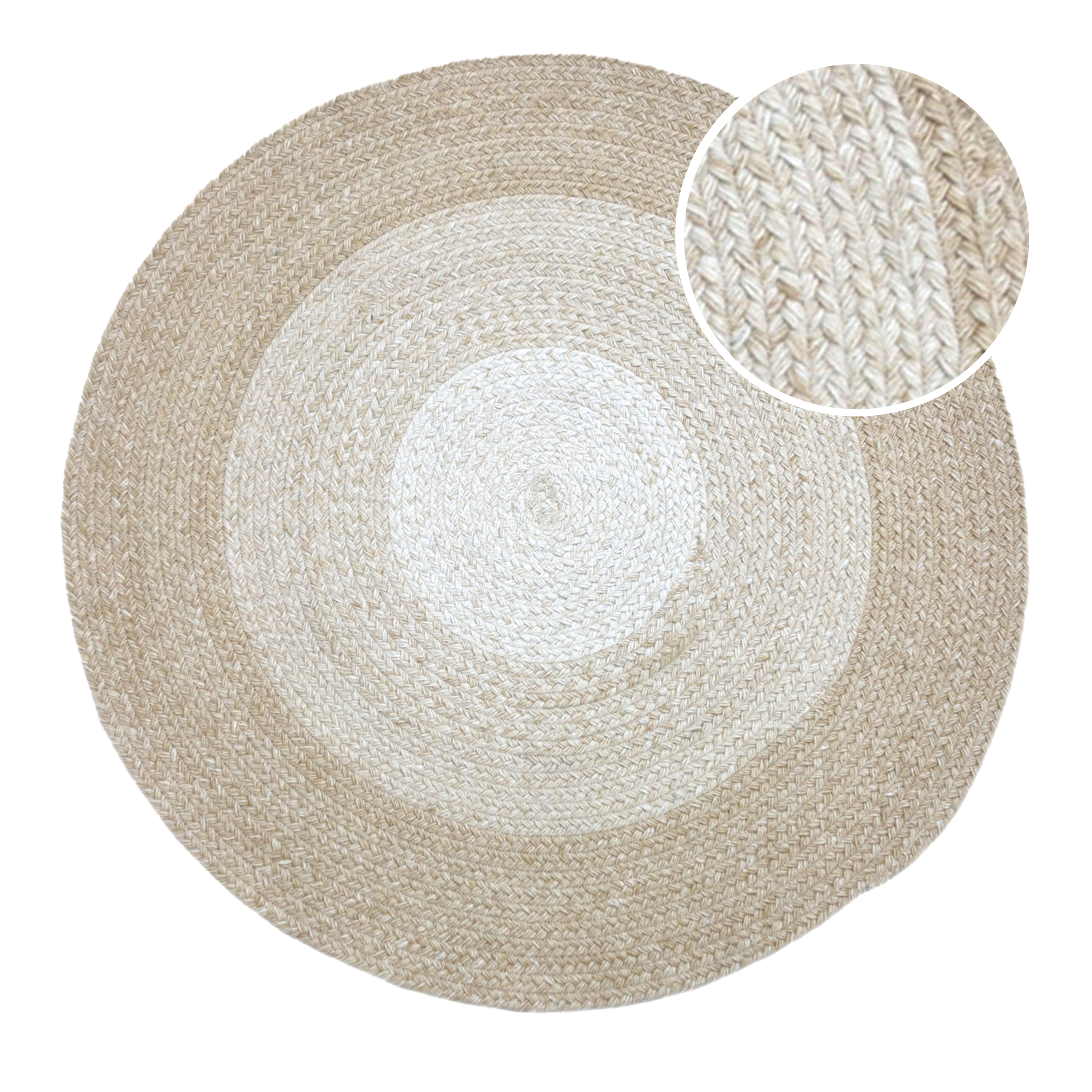 AXI Corfu Outdoor Rug – Round – Ø 180 cm – Beige/White