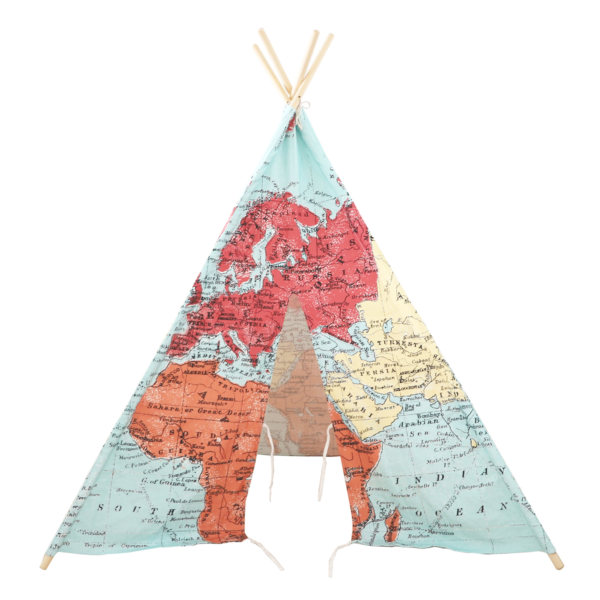 Sunny Wereldkaart Tipi Tent Multikleur-8717973935247 Sunny Wereldkaart Tipi Tent Multikleur